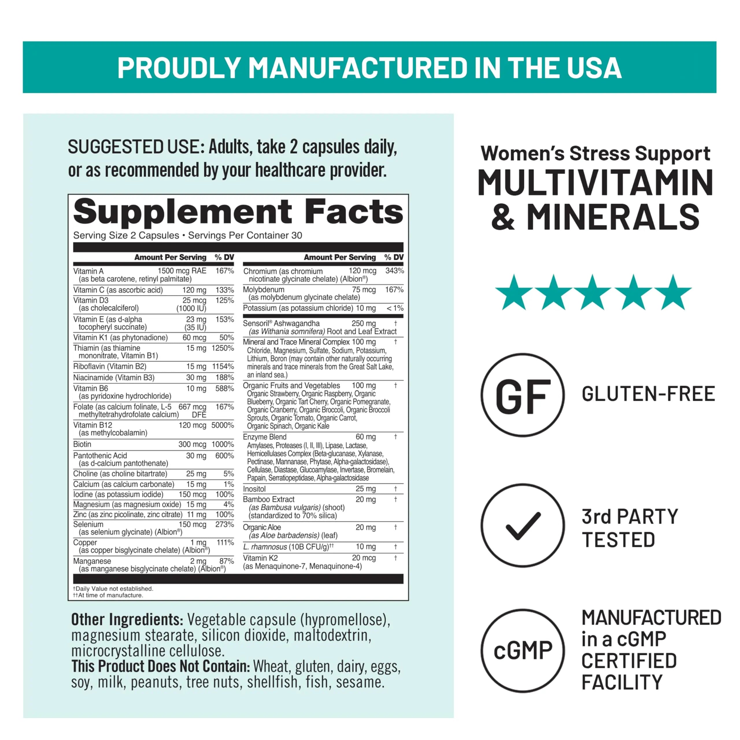 [1] NatureWise Multivitamin for Women Stress Support & Natural Minerals - 60 Ct[30-Day Supply] + [1] Omega 3 Fish Oil 1000mg + Vitamin E - Wild-Caught - 60 Softgels[30-Day Supply] NatureWise Au supplements