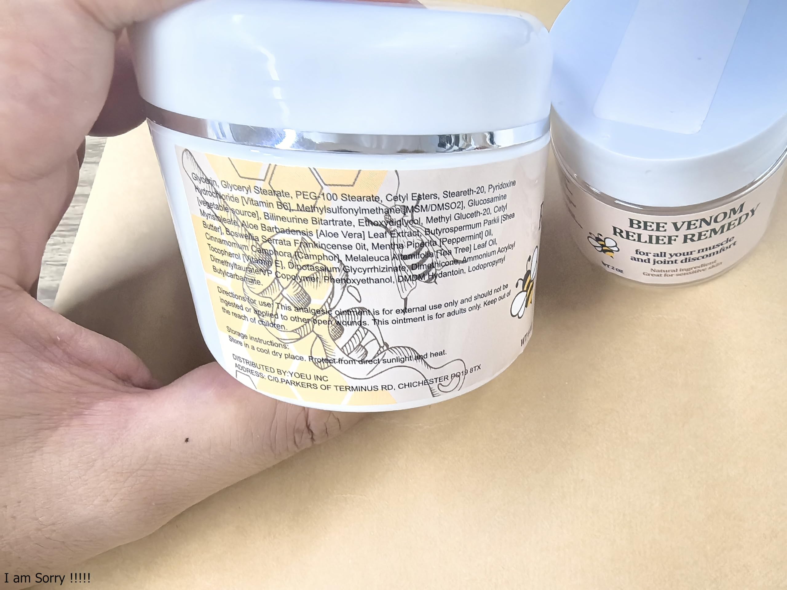 KOKOMAANE Bee Venom Muscle Bone Cream, Fast Acting, for Back, Neck, Hand, Foot, Knee, Muscle, Shoulder, Topical, Wrist, Elbow, Hip, Nerve, Plantar, Ankle, Foot discomfort, Vitamin B6 KOKOMAANE Au supplements