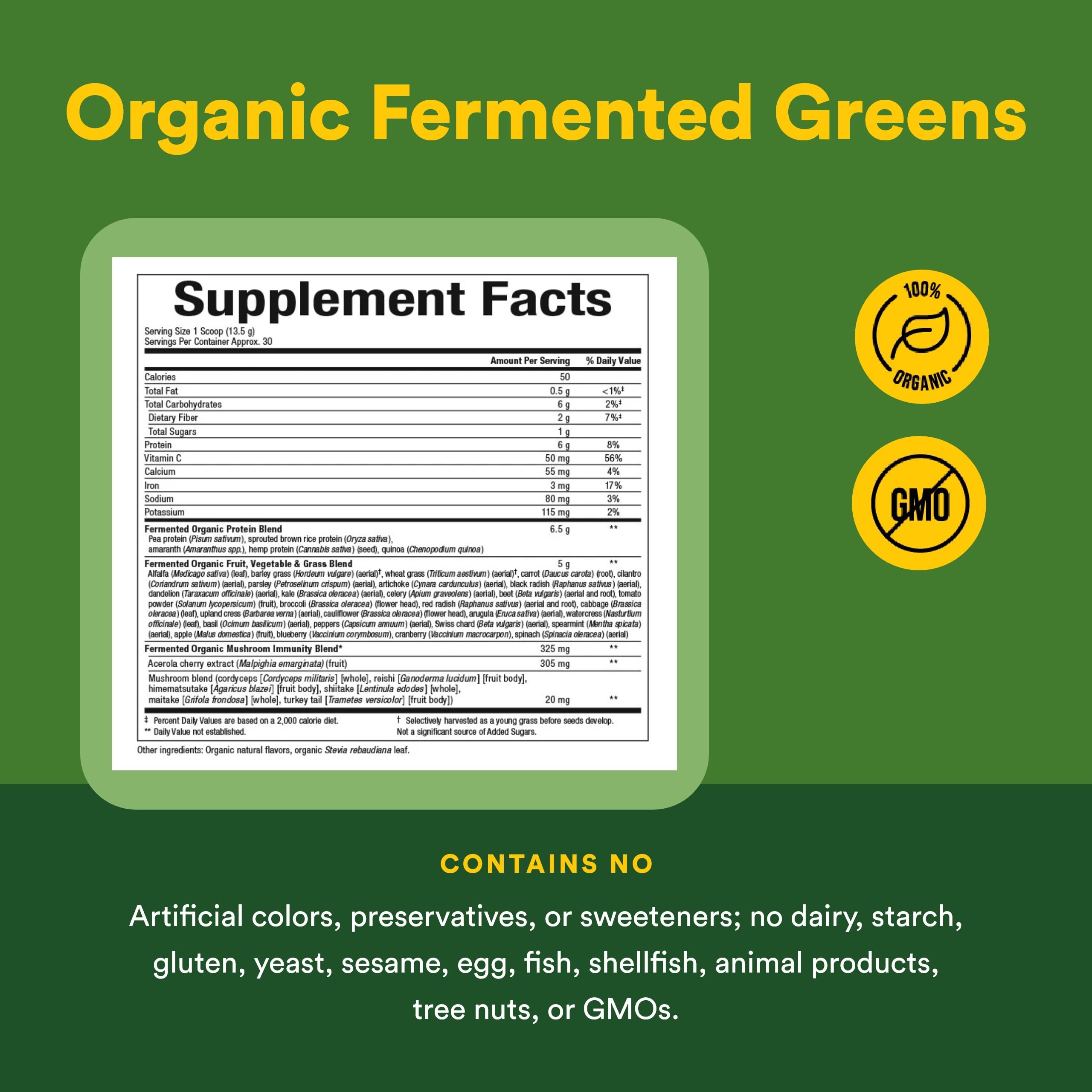 Whole Earth & Sea from Natural Factors, Organic Fermented Greens, Vegan Whole Food Supplement, Tropical, 14.3 Oz Natural Factors Au supplements