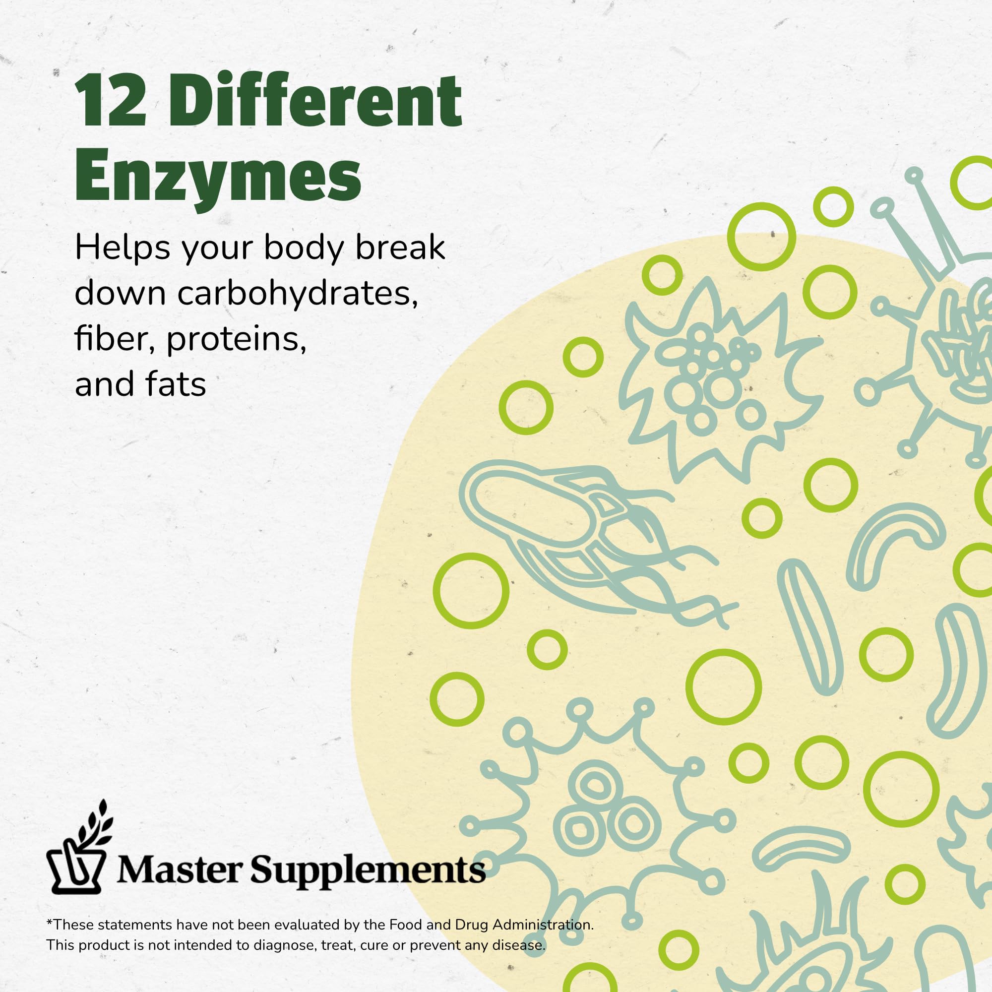 Master Supplements Enzalase - 50 Capsules, Pack of 3 - Probiotic Compatible Enzymes - Provides Digestive Boost + Gas & Bloating Relief - Gluten Free - 150 Total Servings ENZALASE Au supplements