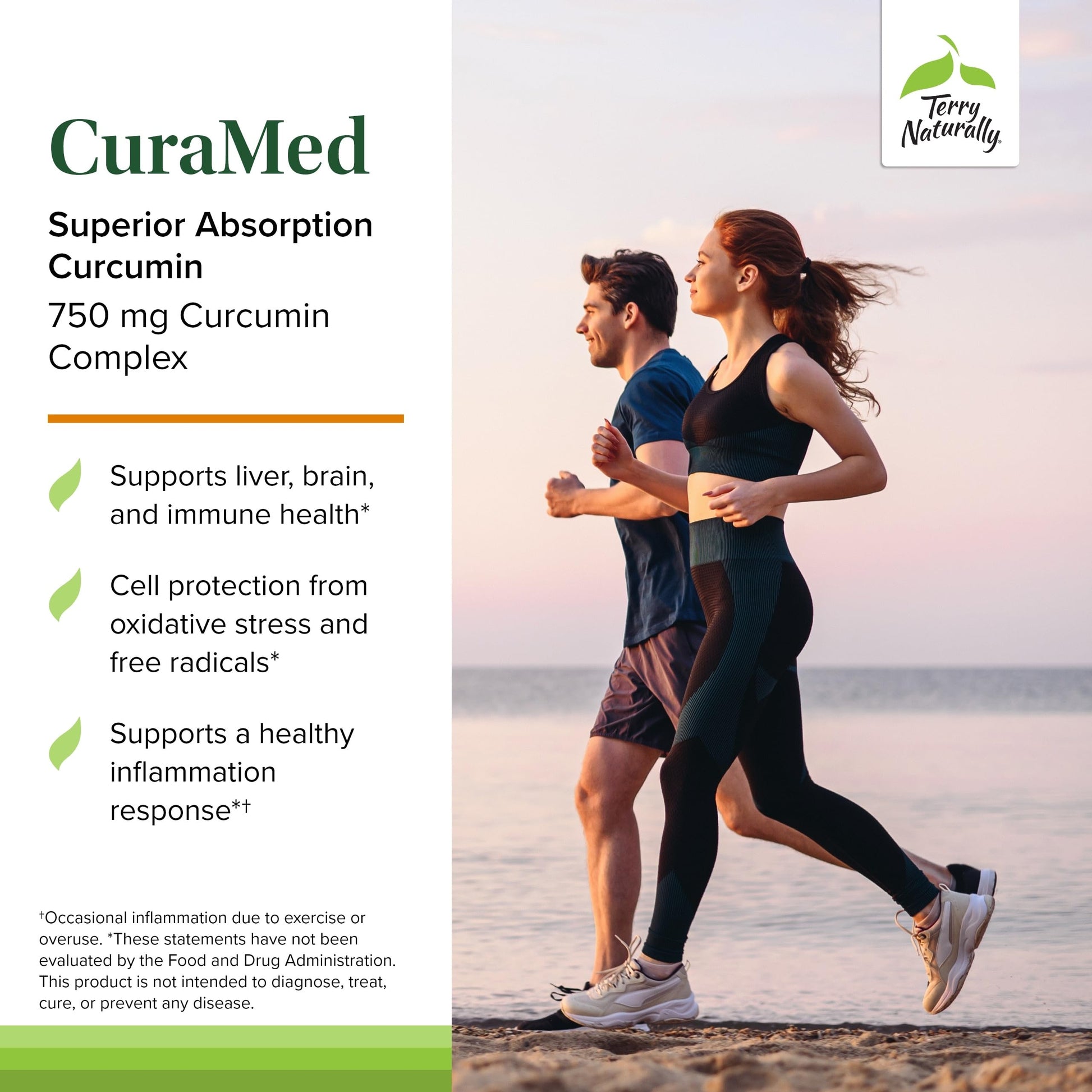 Terry Naturally CuraMed 750mg - Antioxidant Supplement for Brain & Heart Health Support - Dietary Supplement with High-Potency Curcumin Complex - Kidney, Liver & Immune Health Support - 60 Softgels Terry Naturally Au supplements