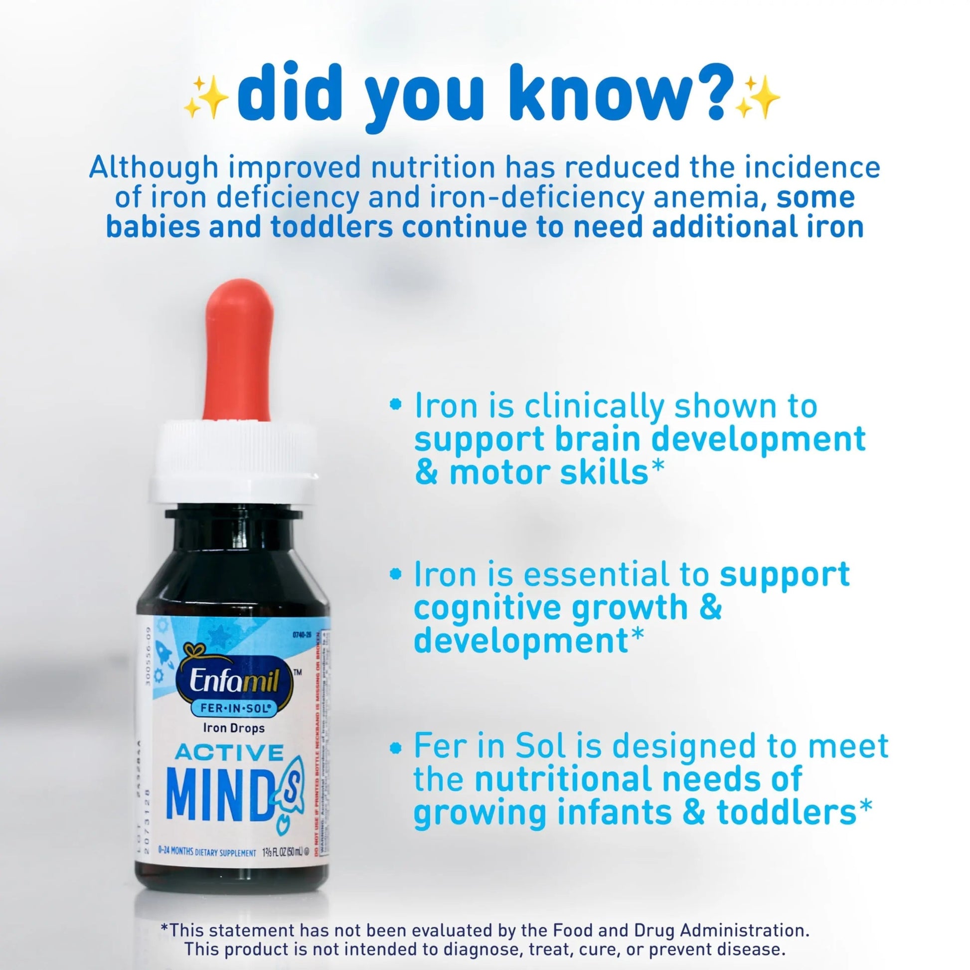 Enfamil Poly-Vi-Sol and Fer-in-Sol Iron Liquid Drop Multivitamin Supplements for Infants and Toddlers, 2x50 mL Dropper Bottle Enfamil Prenatals & Baby Vitamins Au supplements