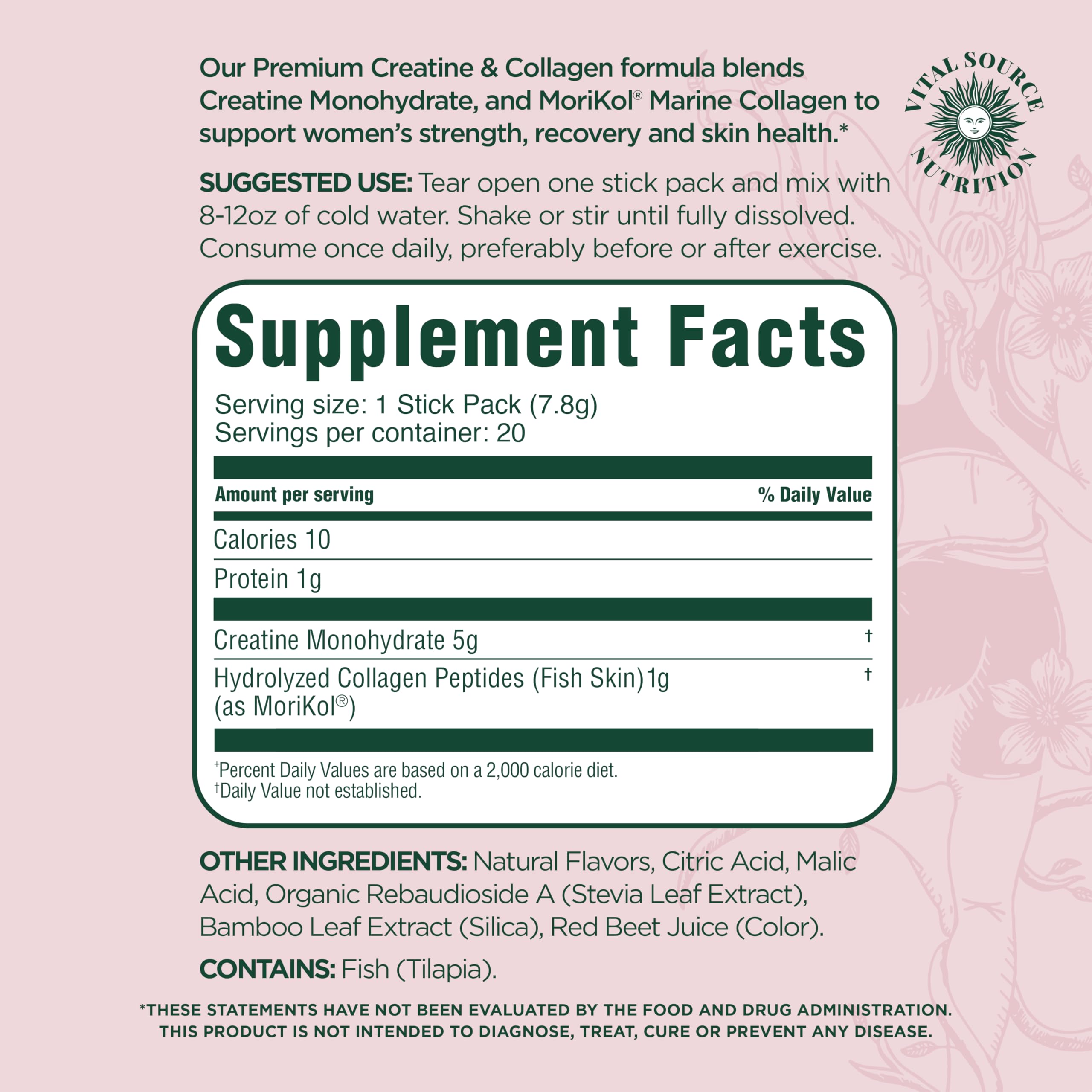 Vital Source Nutrition - Flexi - Creatine & Collagen Stick Packs - 5g Creatine Monohydrate + 1g MoriKol Collagen -Supports Strength, Recovery & Skin Health -20 Servings Vital Source Nutrition Au supplements
