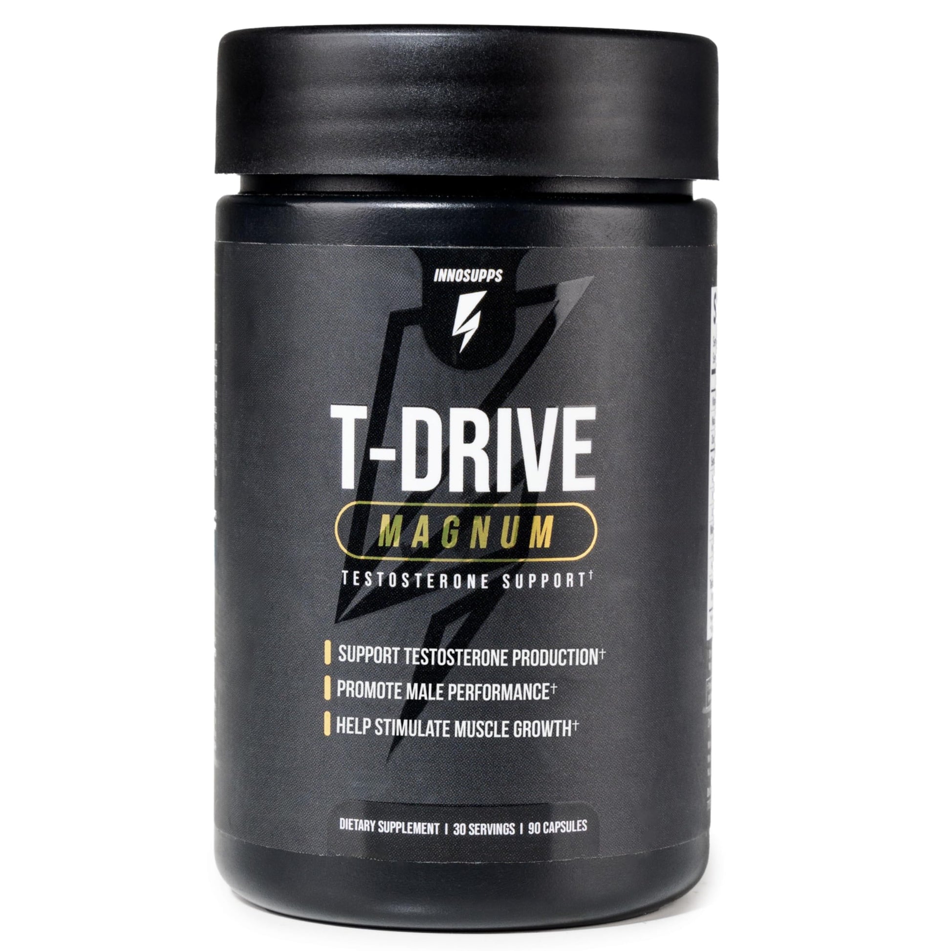 InnoSupps T-Drive Magnum Testosterone Booster Enhance Peak Performance Amplify Muscle Growth, Increase Libido & Energy Levels, Horny Goat Weed Tongkat Ali, Zinc, Fenugreek, Fat Burner 90 Caps/30 Days InnoSupps Au supplements