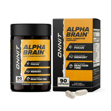 ONNIT Alpha Brain Nootropic Brain Supplement for Focus, Memory, Mental Clarity, Cognitive Support with L-Theanine and Vitamin B6, 90 Count ONNIT Au supplements