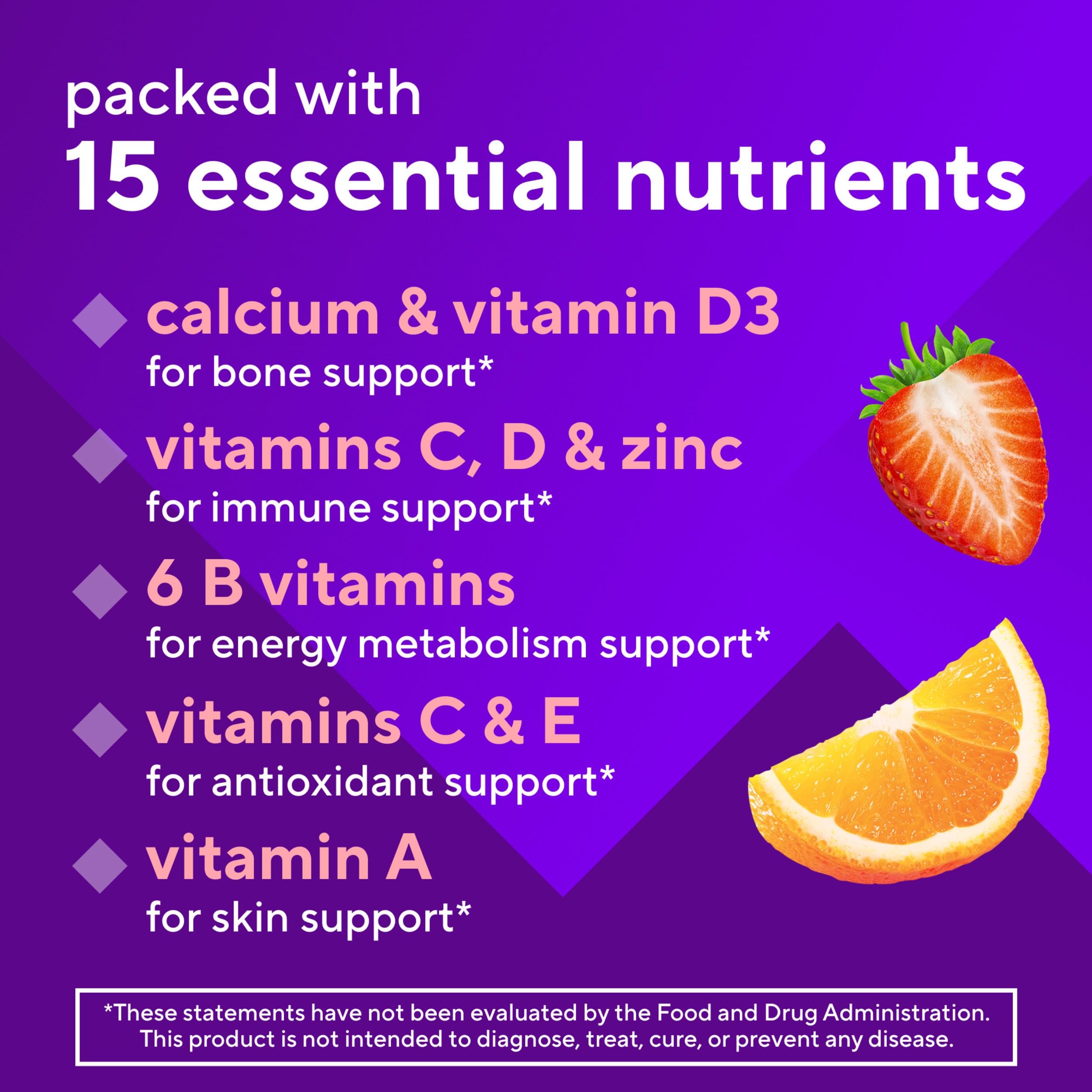 vitafusion GLP-1 Support Multivitamin, Vitamin and Mineral Blend, 15 Essential Nutrients, Citrus Berry Flavor, 90 Count, 45 Day Supply  Vitafusion Au supplements