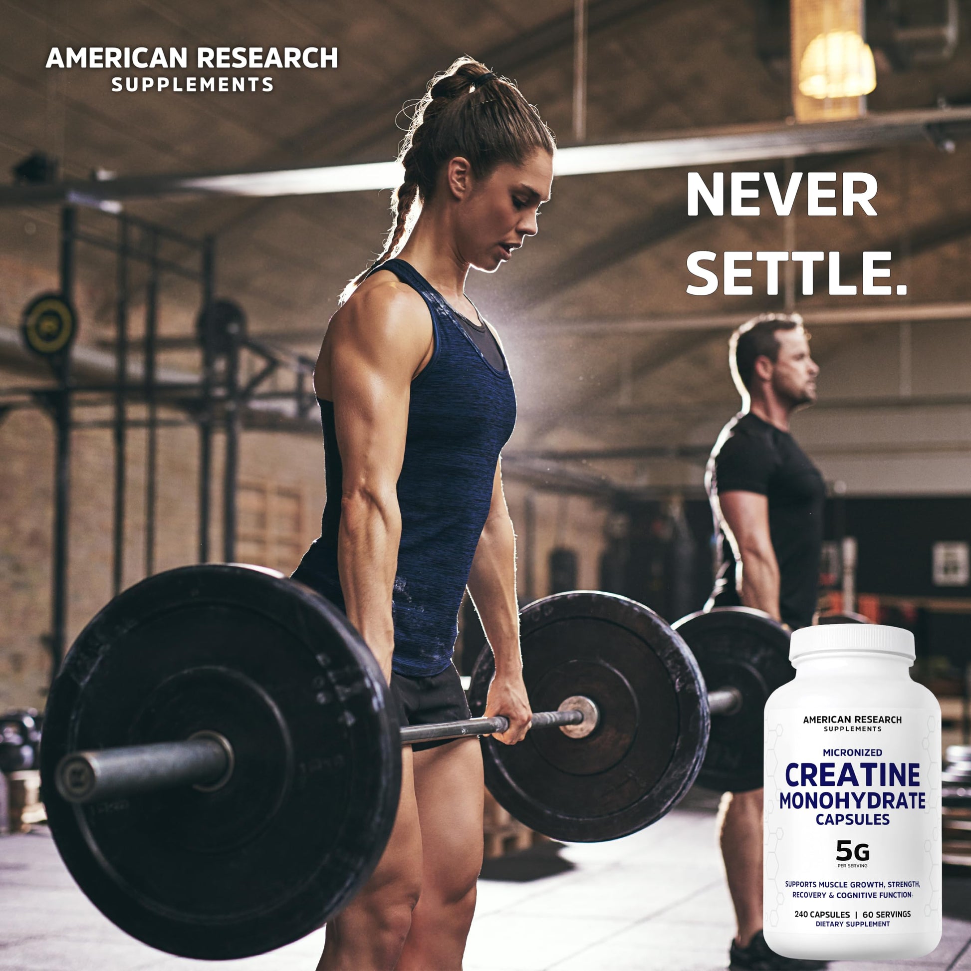 Creatine Monohydrate Capsules 5G | 60 Servings | Vegan | 4 Caps per Serving | Micronized Creatine Pills 5000mg | 240 Capsules | Creatine Pills For Men & Women | 2 Months Supply | Made Without Fillers American Research Supplements Au supplements