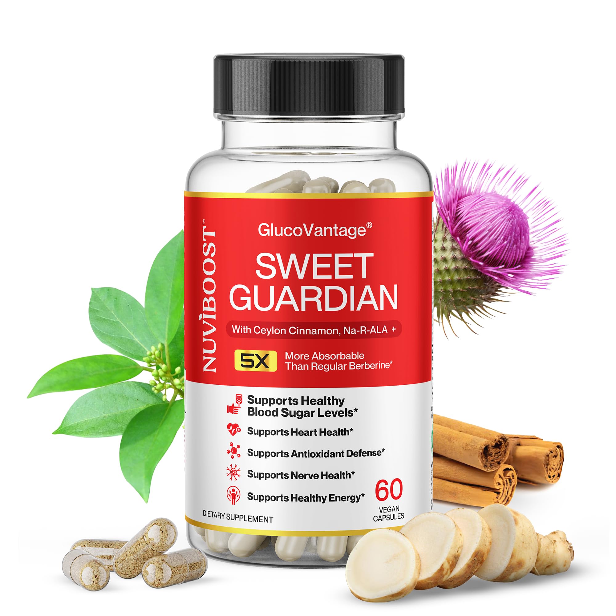 NUVIBOOST Super Dihydroberberine (GlucoVantage®) 200mg with Ceylon Cinnamon, Alpha Lipoic Acid, Selenium, Gymnema Sylvestre, Benfotiamine and Others for Overall Immunity. NUVIBOOST Au supplements