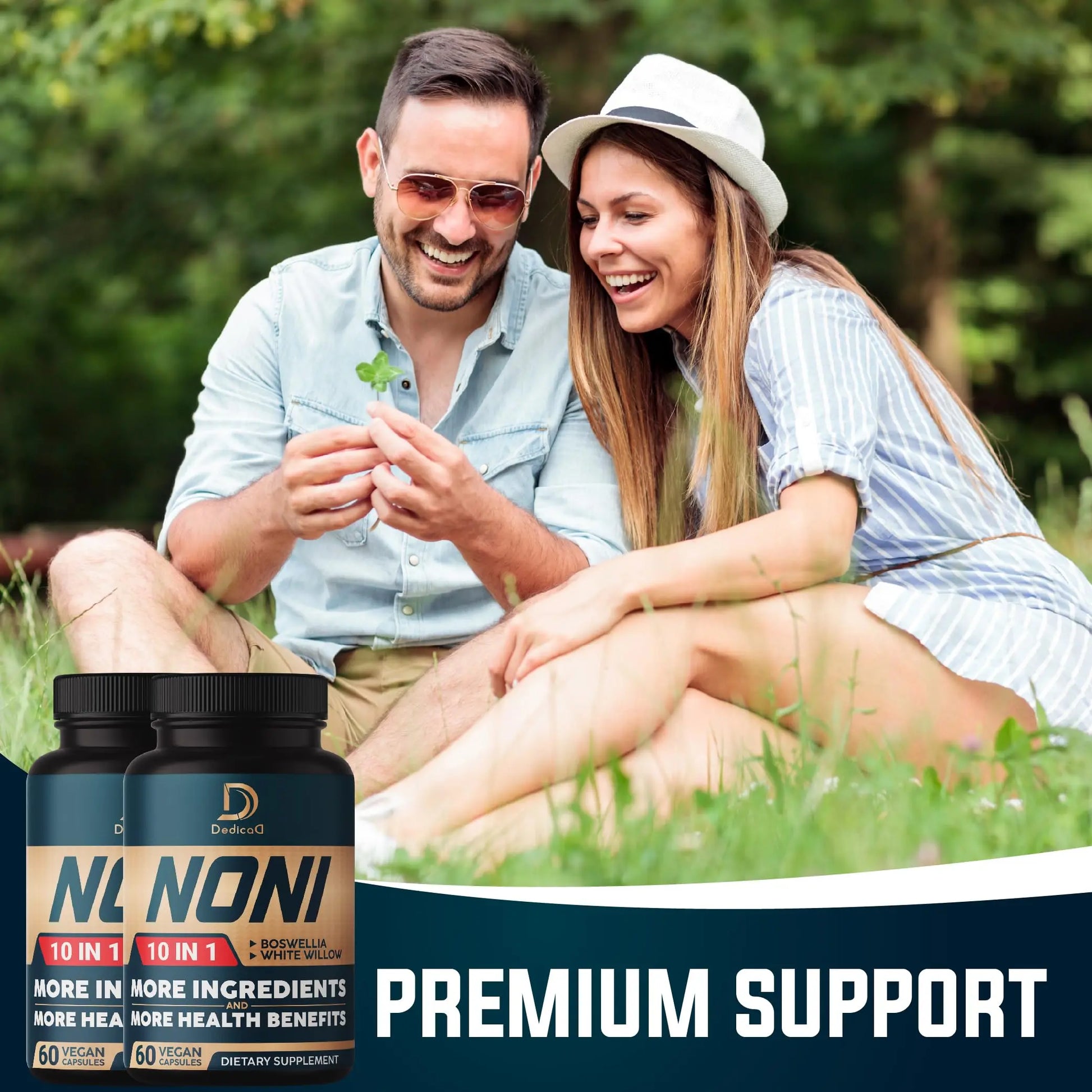 DEDICAD 10in1 Noni Capsules - 4 Month Supply with Elderberry, Boswellia, Turmeric, Ginger & More - Support Muscle, Joint, Digestive & Immune - 2 Packs of 60 Vegan Capsules, Non-GMO & Gluten-Free DEDICAD Au supplements