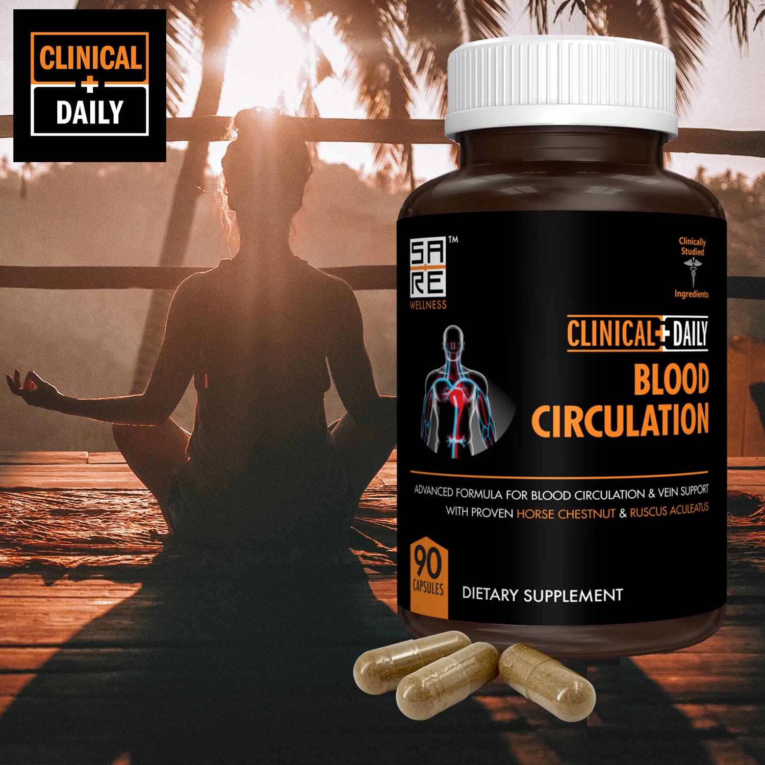 Clinical Daily Blood Circulation Supplements. Butchers Broom, Horse Chestnut, Hawthorn Clinical Daily Au supplements