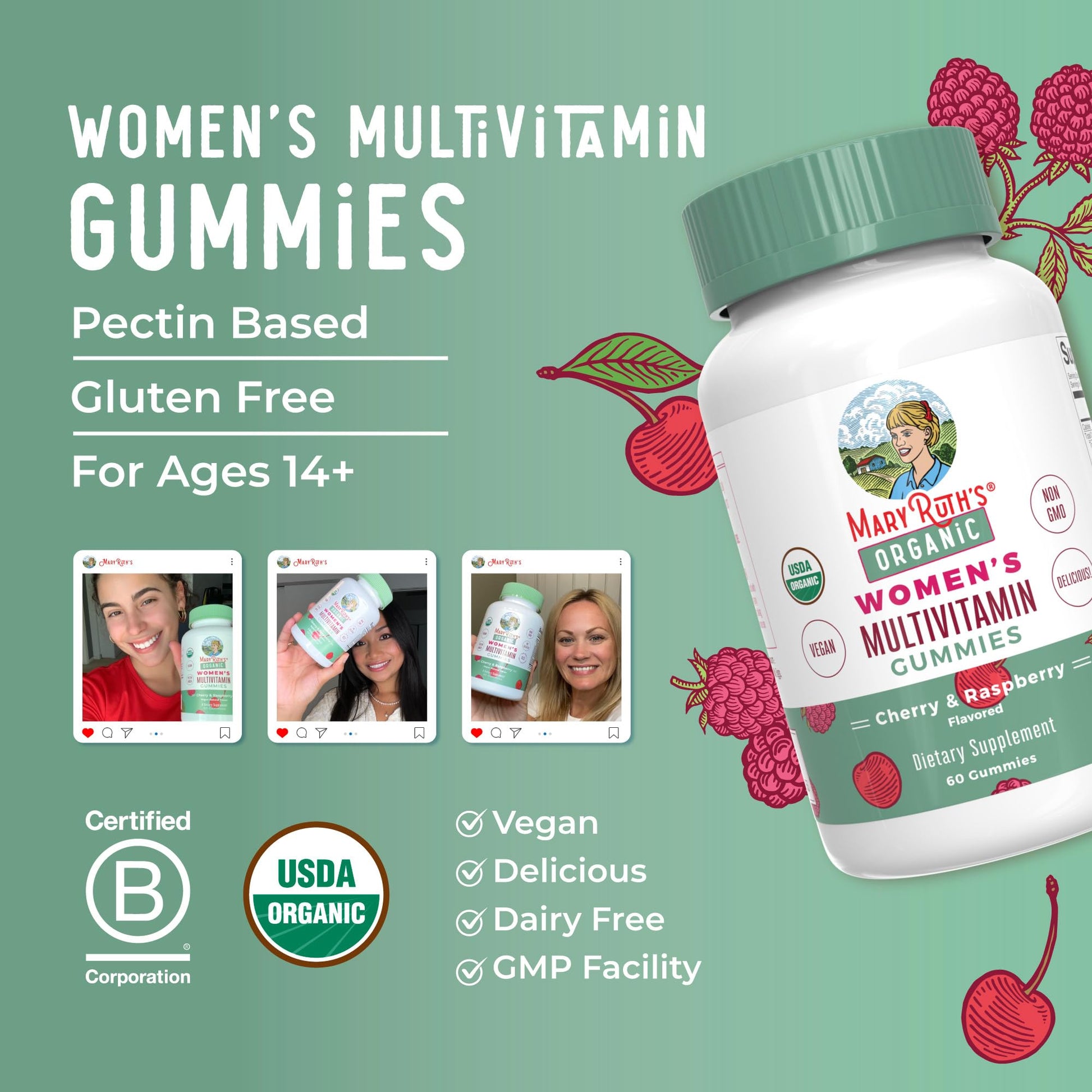 MaryRuth Organics Multivitamin for Women 14 | Women's Multivitamin Gummies for Immune Support| Skin Health | MaryRuth Organics Au supplements