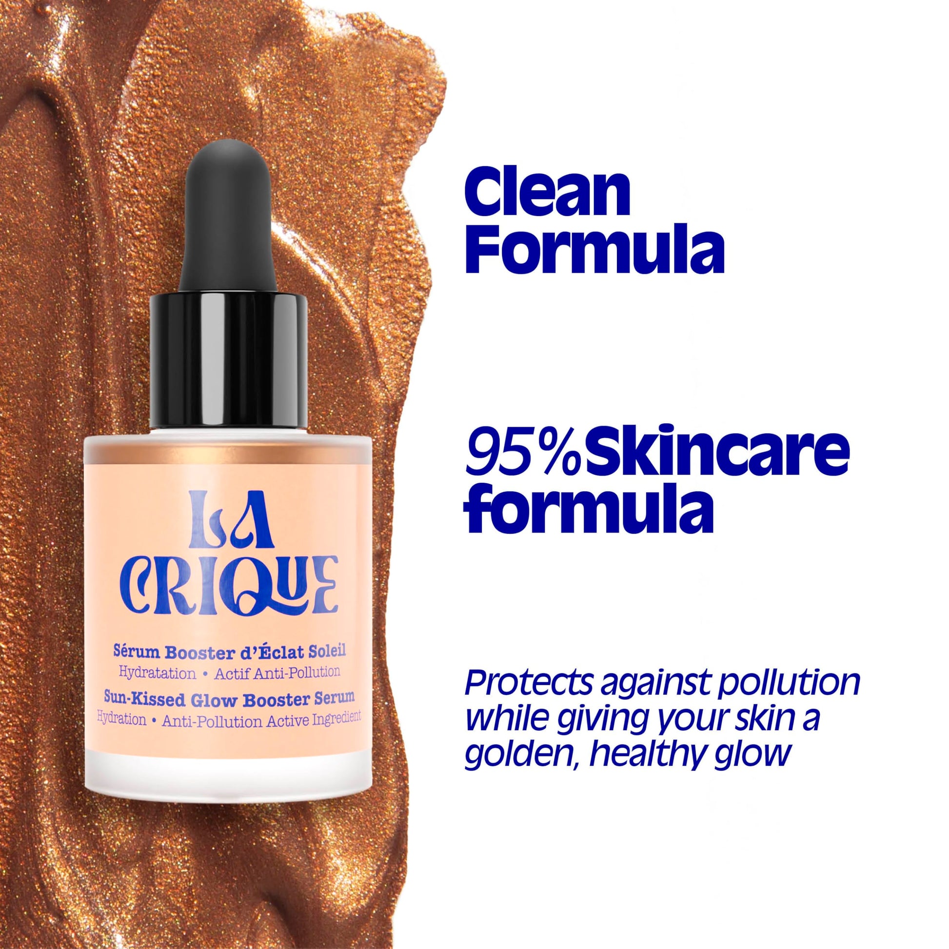 La Crique Bronzing Face Serum - Hydrating Bronzing Drops with Hyaluronic Acid & Anti-Pollution Protection - Natural Sun-Kissed Glow for All Skin Types - Vegan Friendly, Clean Beauty - 1 fl oz LA CRIQUE Au supplements