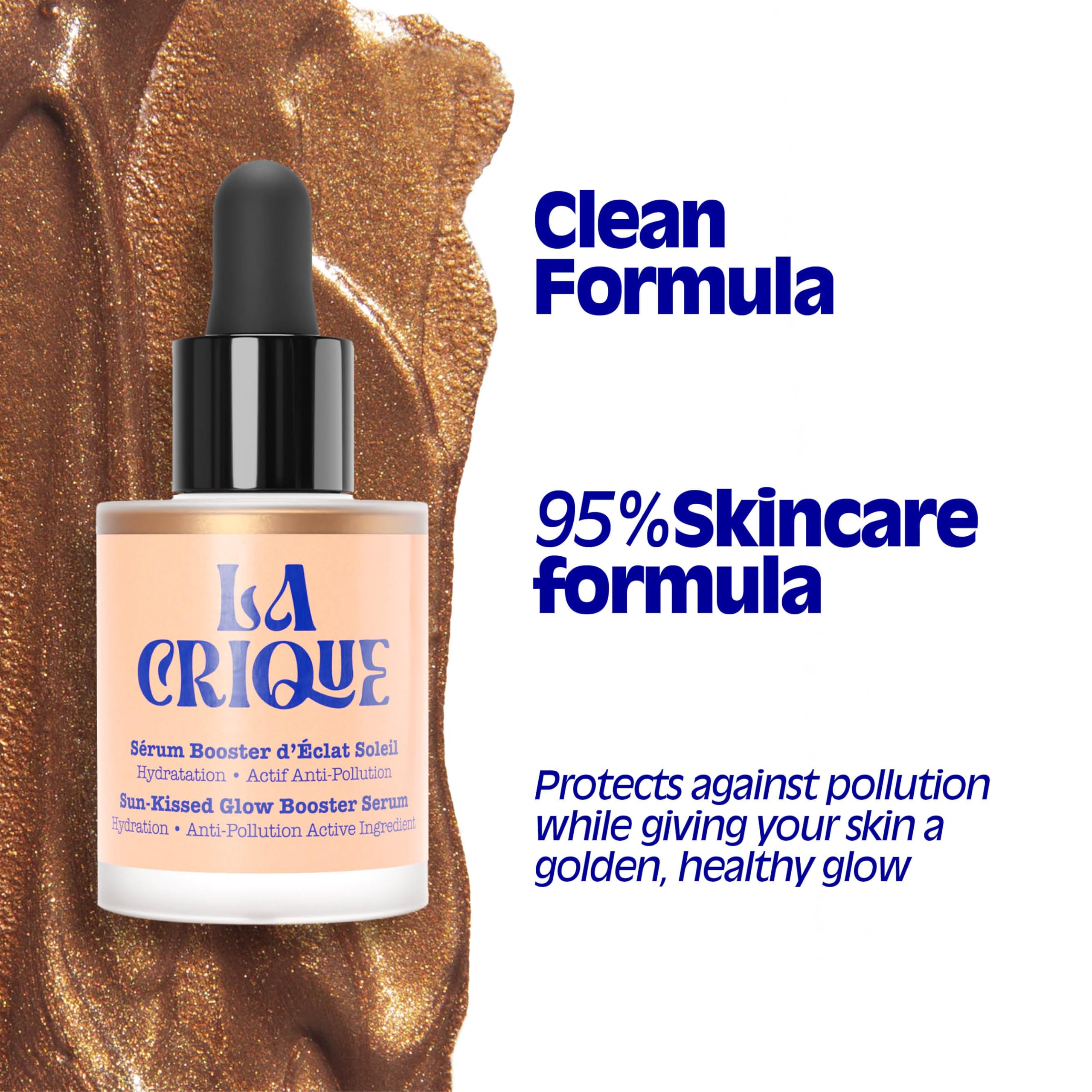 La Crique Bronzing Face Serum - Hydrating Bronzing Drops with Hyaluronic Acid & Anti-Pollution Protection - Natural Sun-Kissed Glow for All Skin Types - Vegan Friendly, Clean Beauty - 1 fl oz LA CRIQUE Au supplements