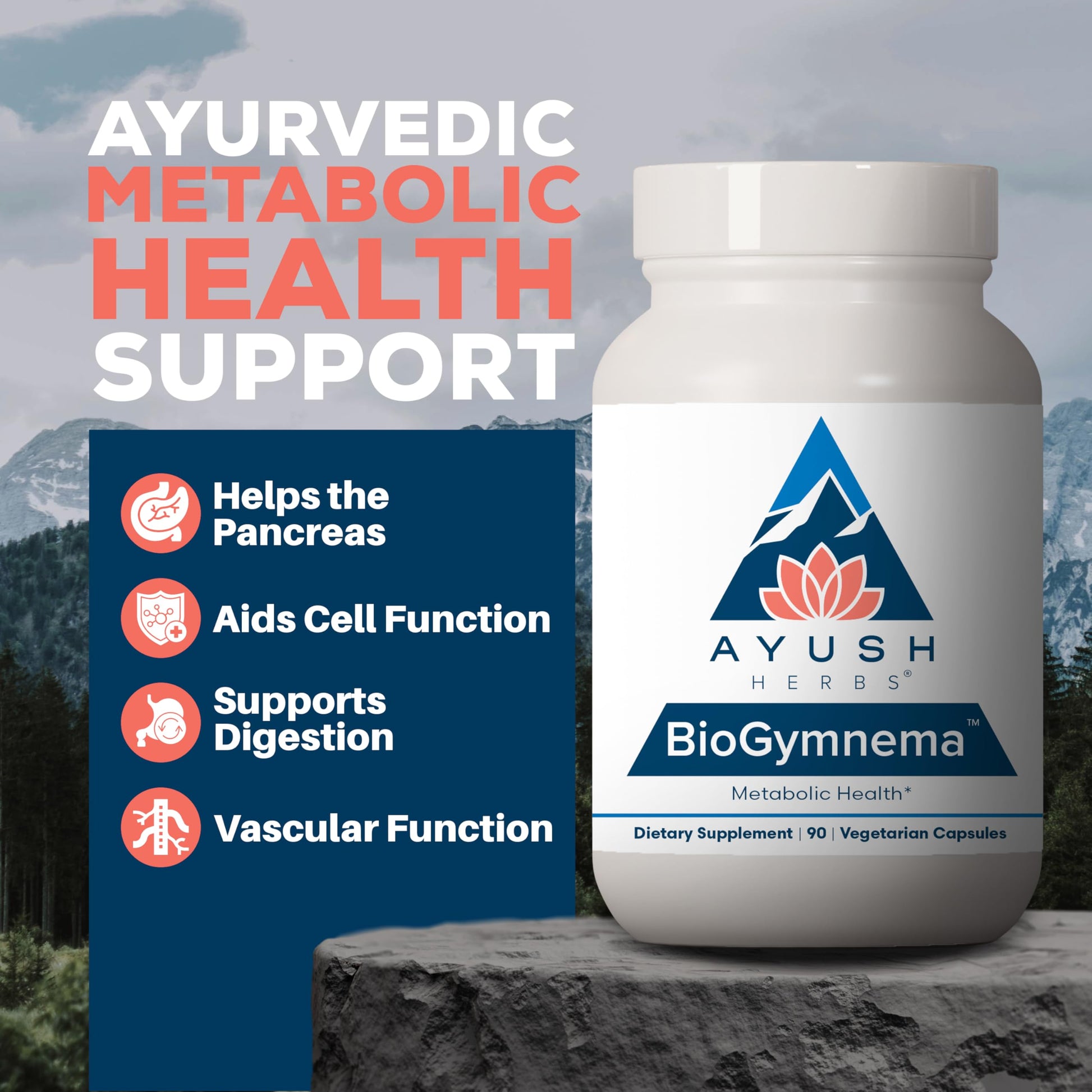 Ayush Herbs BioGymnema - Metabolic Vitamin & Herb Blend, Metabolic Health Supplement for Women & Men with Biotin, Berberine, Bitter Melon & Gymnema, Nutrient Support - 90 Servings Ayush Herbs Au supplements