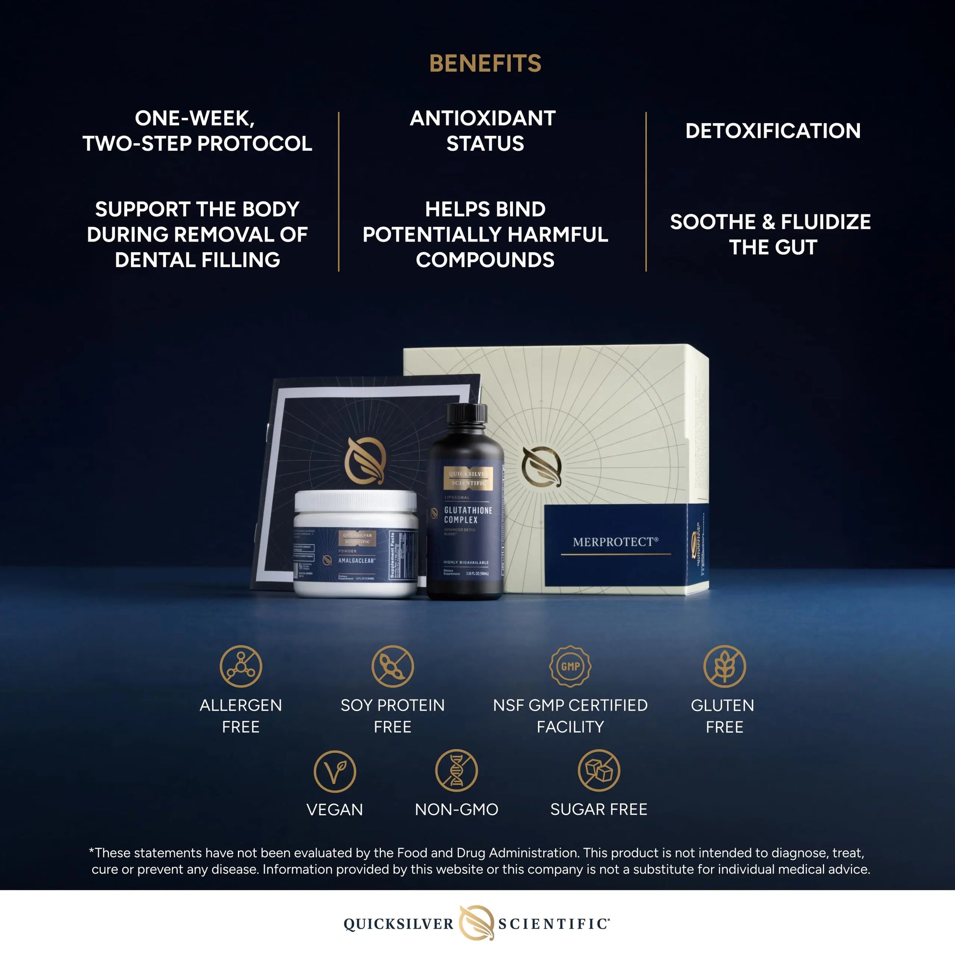 Quicksilver Scientific MerProtect Protocol - 2-Product Liver + GI Cleanse, Liposomal Glutathione Complex Supplement, Cleansing Support with Milk Thistle (2 Piece Kit with Program) Quicksilver Scientific Au supplements