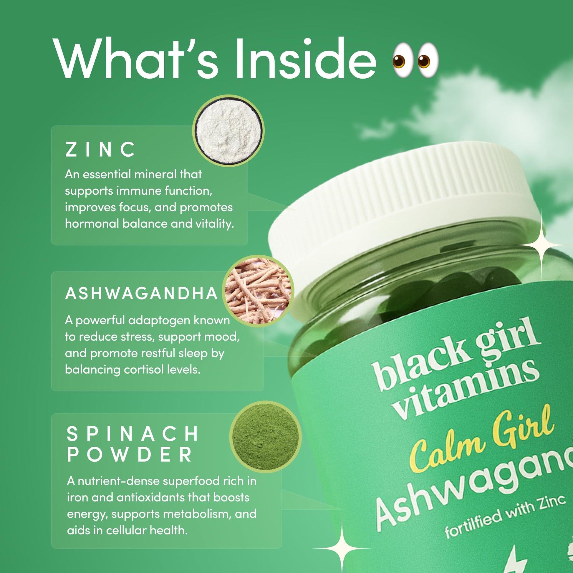 Black Girl Vitamins Calm Girl Ashwagandha + Zinc Gummies Stress Support, Promotes Relaxation & Mental Clarity, Supports Sleep & Immune Health – Doctor-Formulated Daily Vegan Supplement Black Girl Vitamins Au supplements