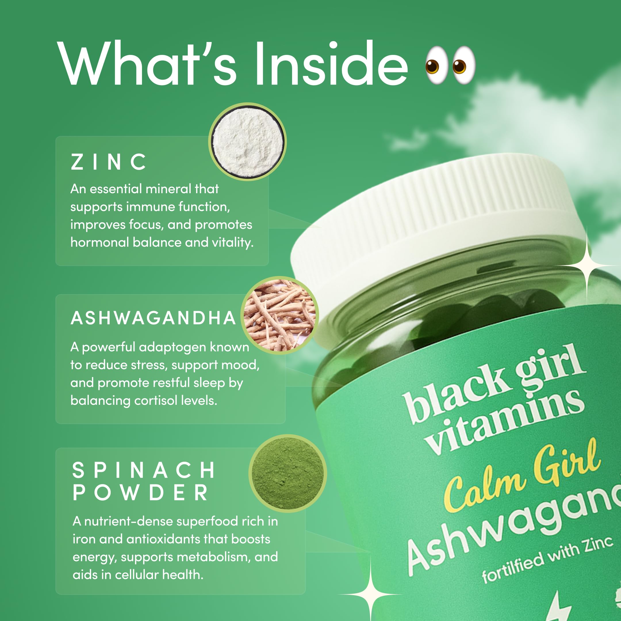 Black Girl Vitamins Calm Girl Ashwagandha + Zinc Gummies Stress Support, Promotes Relaxation & Mental Clarity, Supports Sleep & Immune Health – Doctor-Formulated Daily Vegan Supplement Black Girl Vitamins Au supplements