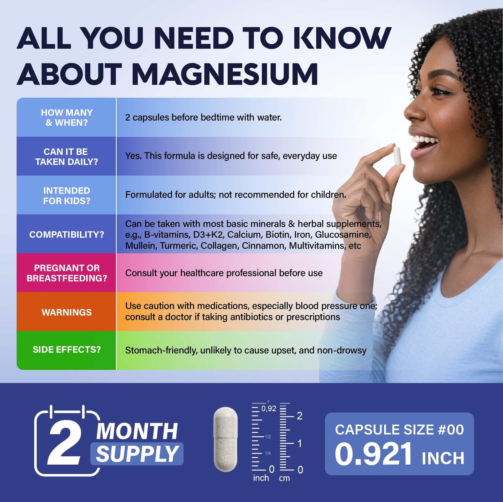 Magnesium Glycinate - Sleep & Relaxation Support - Extra Strength Glycinate, Glycine & Taurine 1500 mg - Magnesium Supplement for Women & Men - Chelated & High Absorption - Made in USA - 120 Capsules NUTRAHARMONY Au supplements