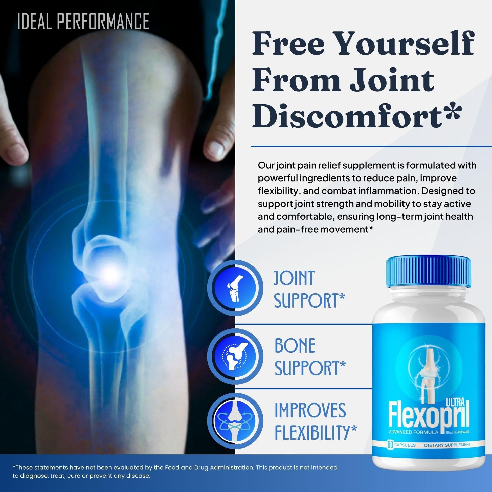 Flexopril Ultra Joint Support Capsules, Official Flexopril Supplement Pills, All-Natural Formula to Fortify Bones and Bolster Flexibility - Maximum Strength, FlexoprilUltra Pills Reviews (5 Pack) IDEAL PERFORMANCE Au supplements