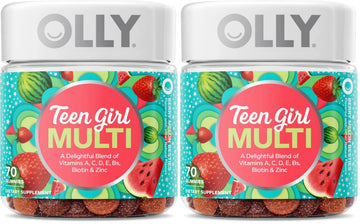 OLLY Teen Girl Multi Gummy, Healthy Skin and Immune Support, 15 Essential Vitamins, Biotin, Zinc, Calcium, Chewable Multivitamin OLLY Au supplements