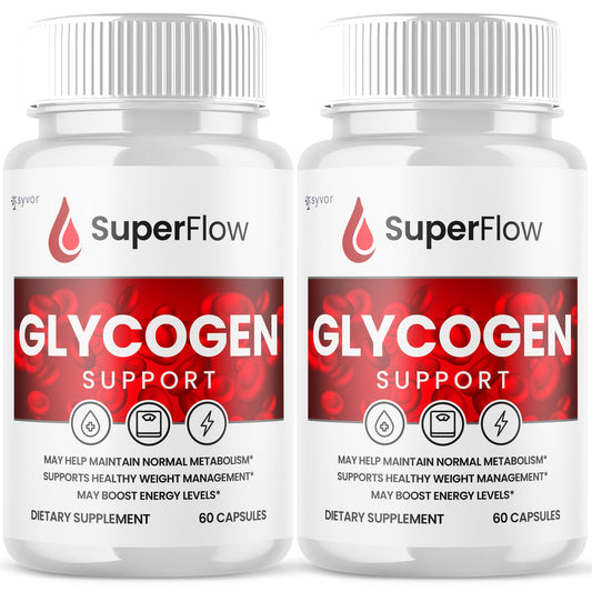 (2 Pack) Super Flow Glycogen Support, Official SuperFlow Advanced Formula Glyco Optimizer Capsules, All Natural Super Flow Pills, Daily Wellness Supplement to Support Healthy Balance (120 Capsules) SyvorAu supplements