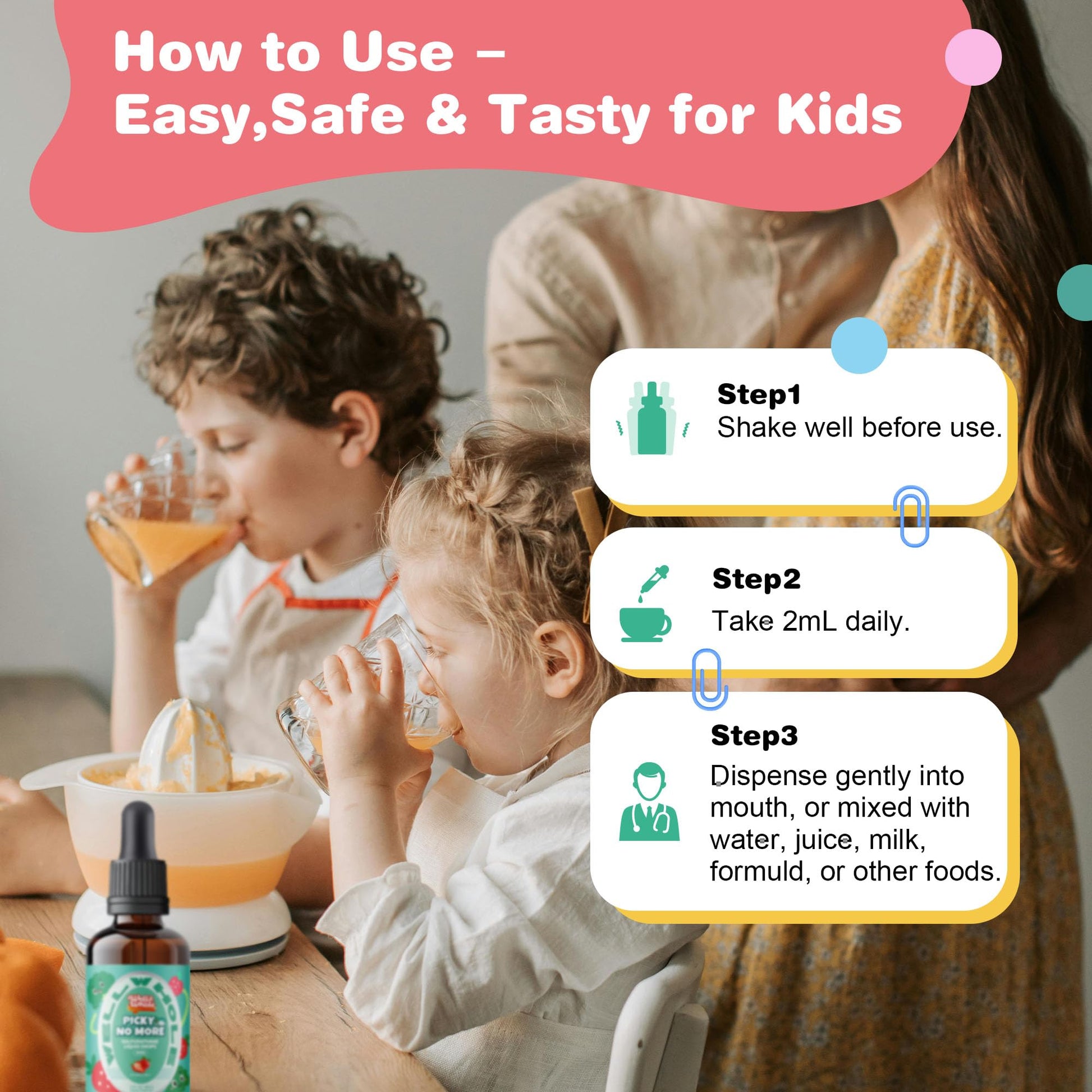 Well&Whole Sulforaphane Kids Liquid Supplement – Pick No More Broccoli Sprout Extract Drops, Hidden Greens for Picky Eaters, Daily Nutrition Support, Sugar-Free, Vegan, 60mL Well&Whole Au supplements
