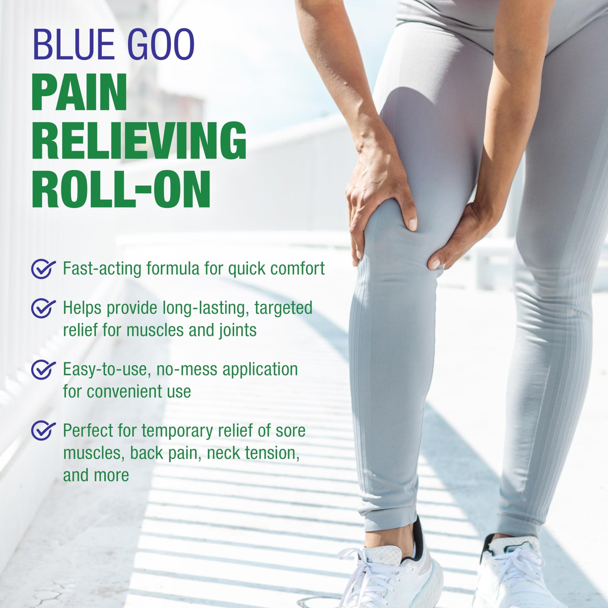 Blue Goo Pain Relieving Menthol Roll On - Fast-Acting Muscle & Joint Pain Relief - 2 x 2.5 oz Blue Goo Au supplements