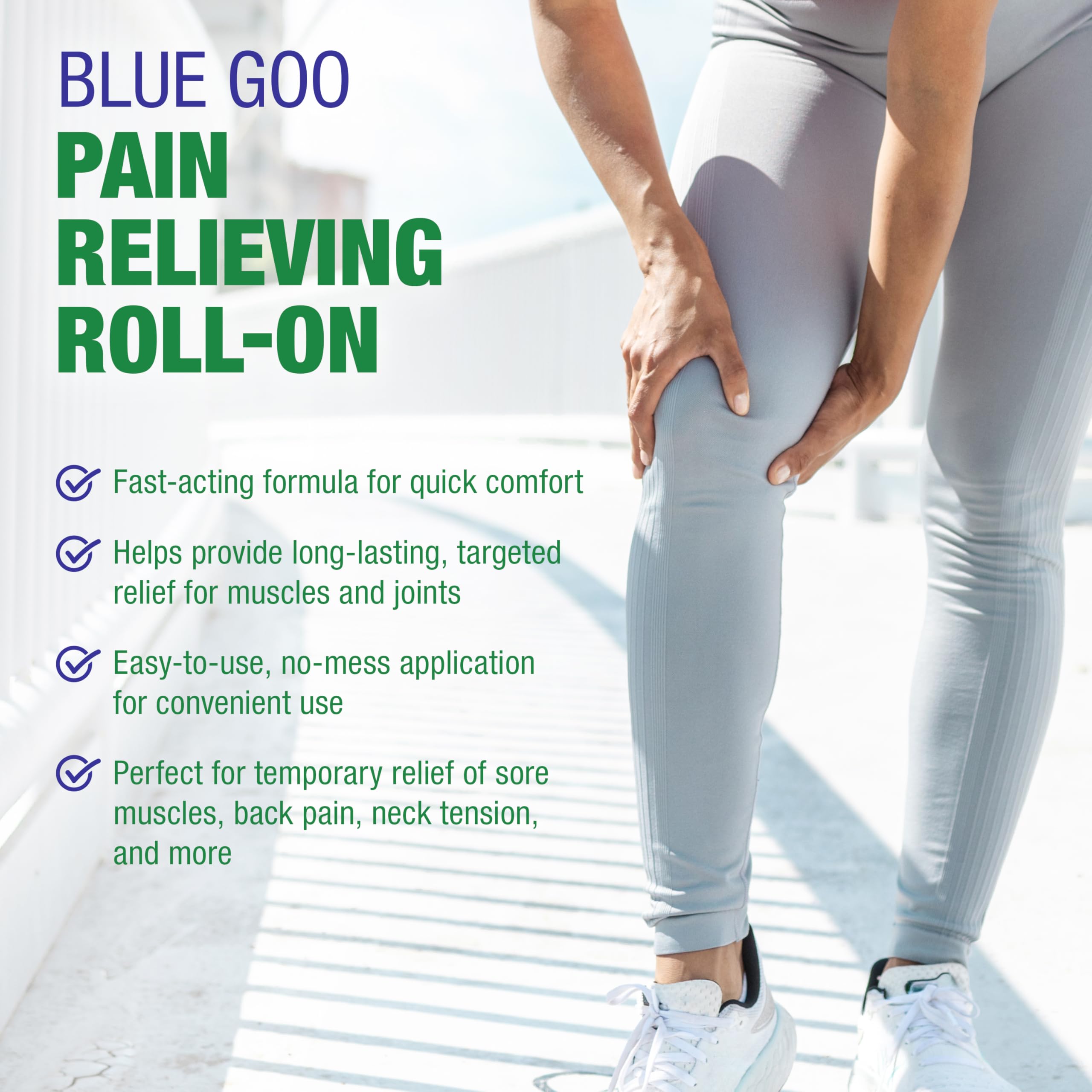 Blue Goo Pain Relieving Menthol Roll On - Fast-Acting Muscle & Joint Pain Relief - 2 x 2.5 oz Blue Goo Au supplements