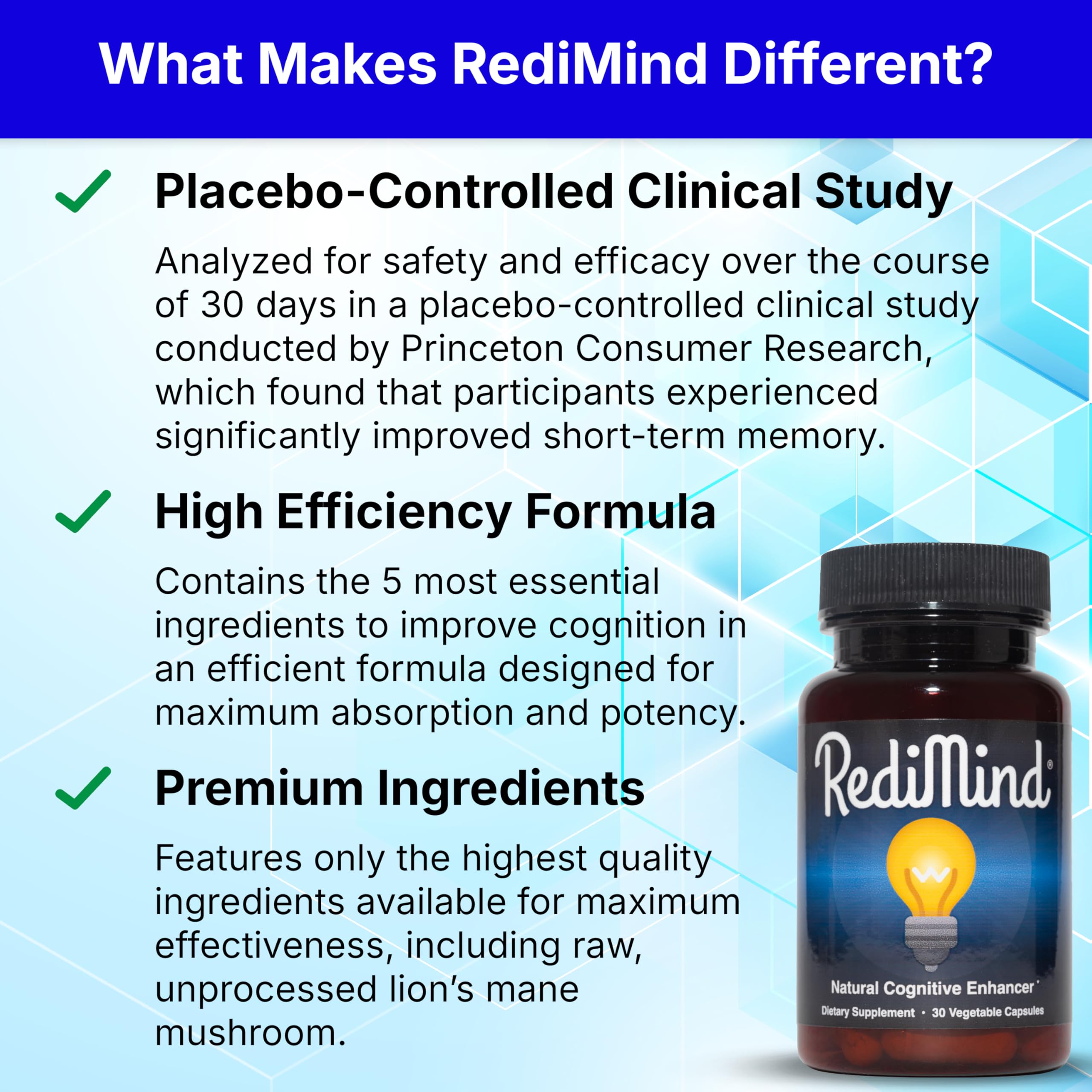 RediMind - Natural Cognitive Enhancement Supplement Capsule - Non-GMO, Vegan, Gluten-Free RediMind Au supplements