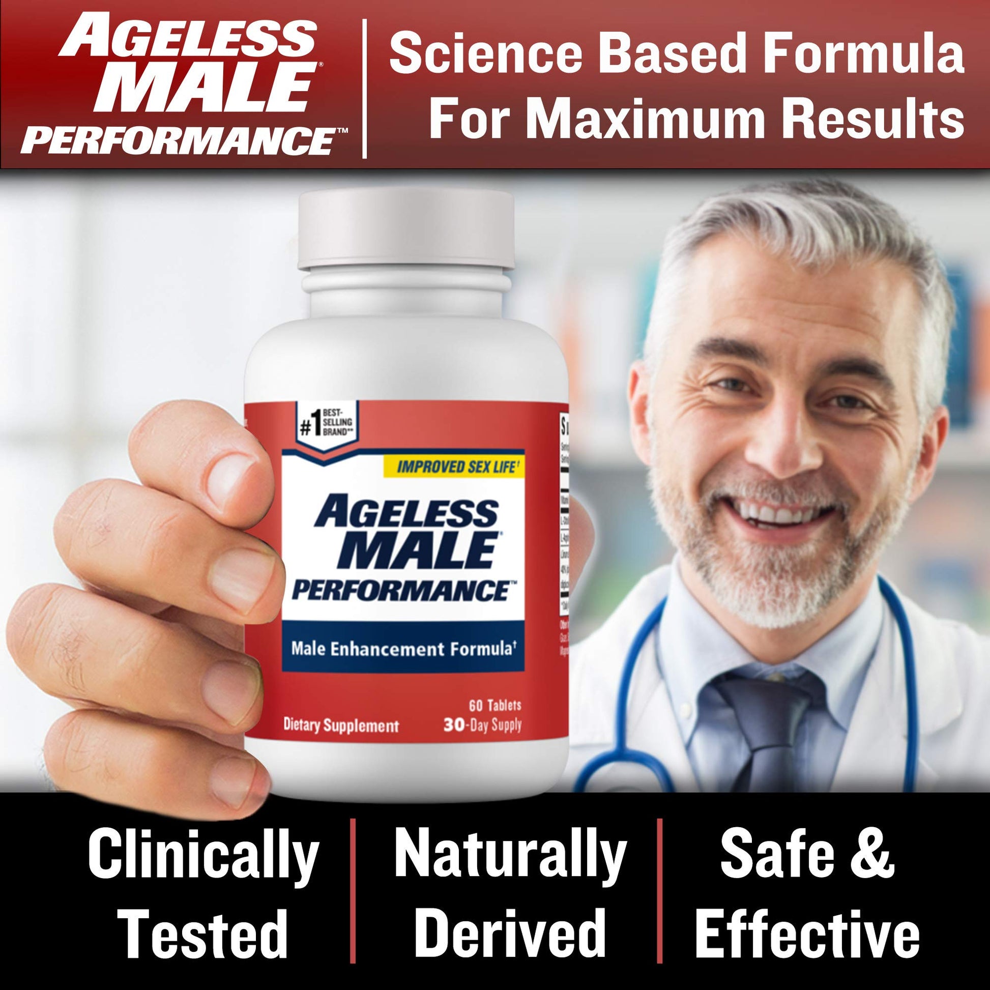 Ageless Male Performance Nitric Oxide Booster for Men - Promote Blood Circulation New Vitality Au supplements