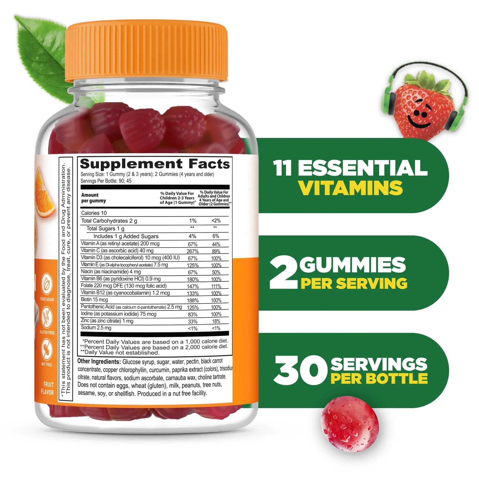Lifeable Kids Multivitamin Gummies | Great Tasting Multivitamin for Kids | with Vitamins A, C, D, E, B6, B12, Zinc, Biotin Lifeable Au supplements