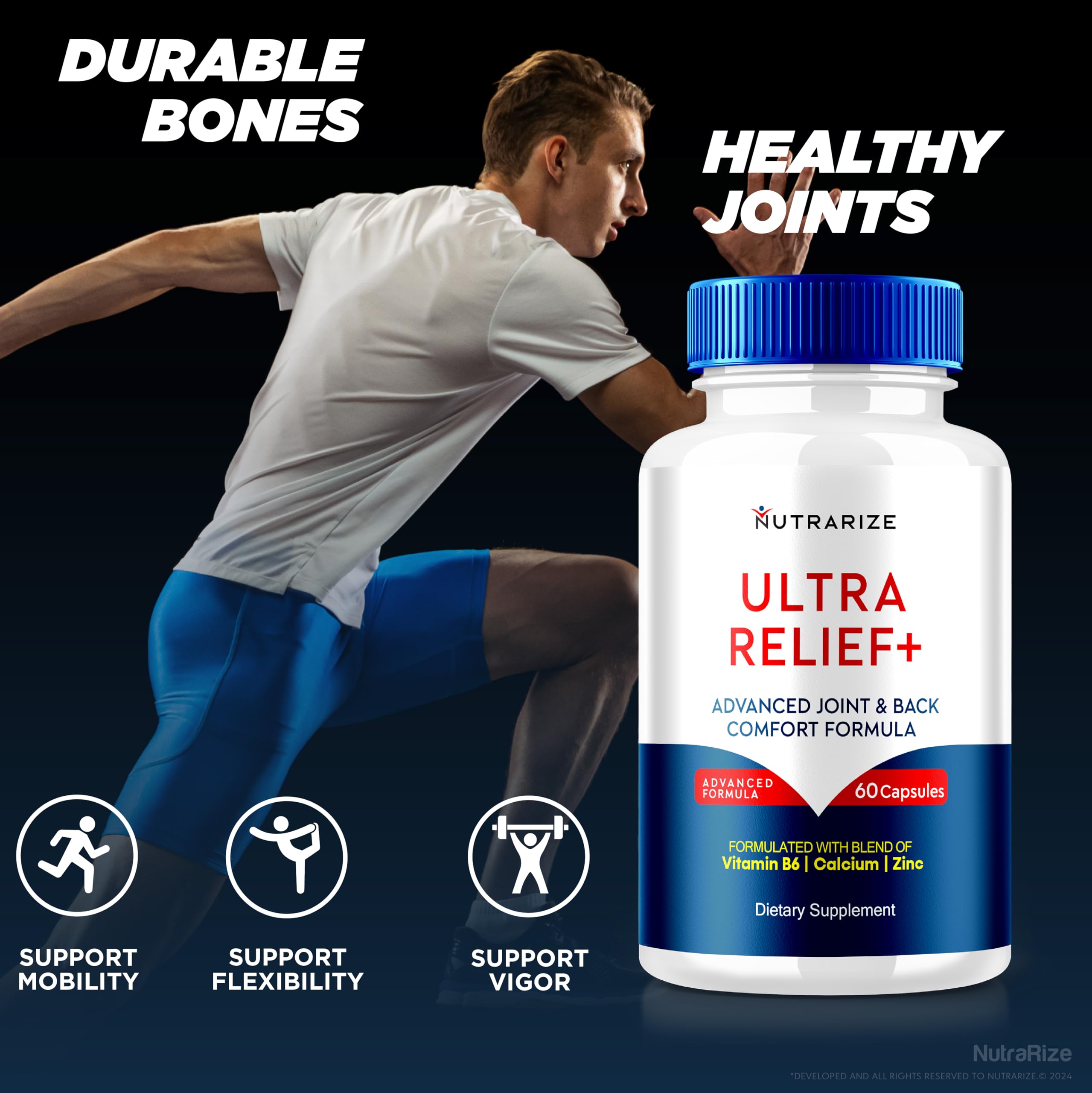 (2 Pack) Ultra Relief+ Capsules, Official Formula for Joint Health, All-Natural Supplement to Support Joint Function and Mobility, Ultra Relief + Pills, Ultra Relief Plus Reviews (120 Capsules) NutraRize Au supplements
