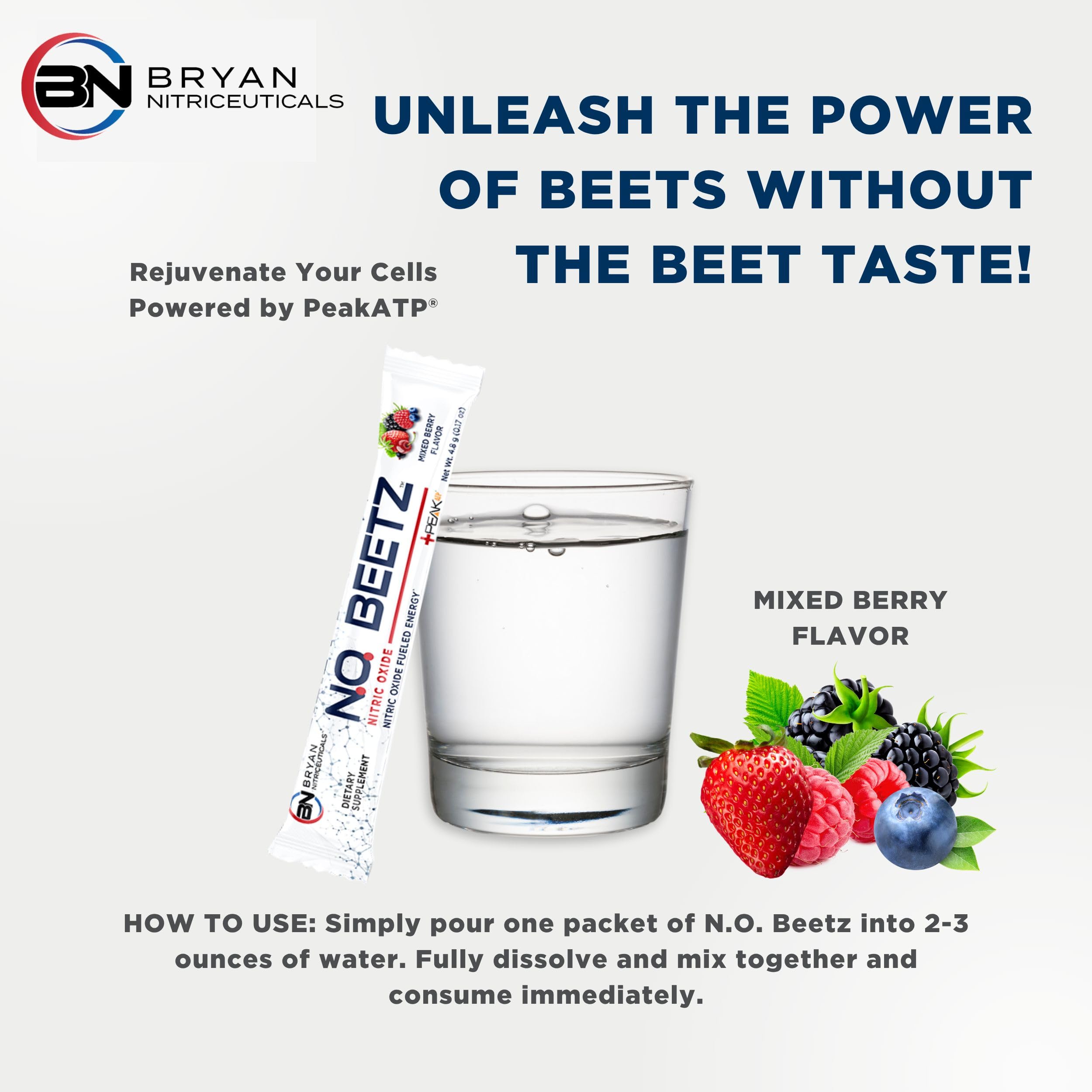 Bryan Nitriceuticals N.O. Beetz Nitric Oxide Fueled Energy Boost Supplement, Hydration & Cellular Energy Production Enhancer, Blend of Vitamins and Minerals (30 Servings) Bryan Nitriceuticals Au supplements