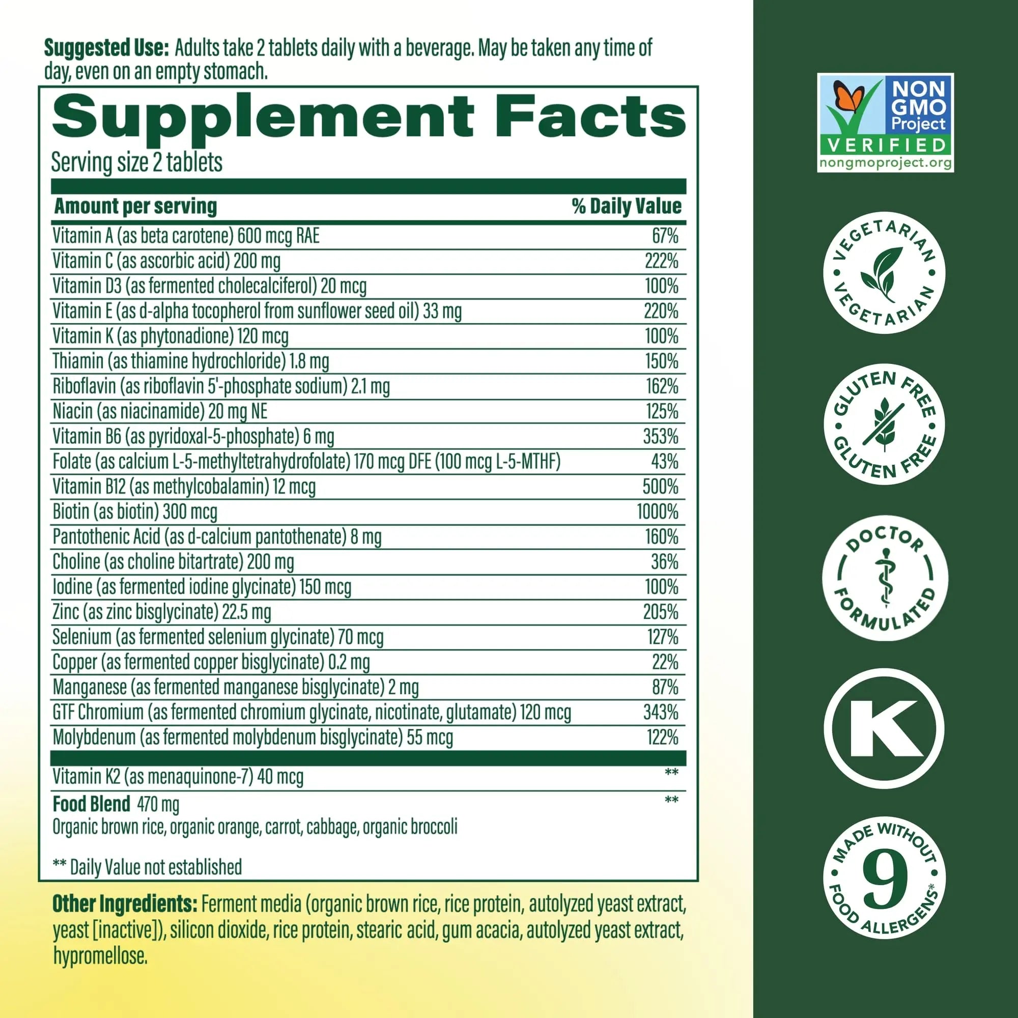 MegaFood Men's Advanced Multivitamin for Men - Doctor -Formulated - Choline, Vitamin B12, Vitamin D, Vitamin C & Zinc - Brain Health & Immune Support MegaFood Au supplements