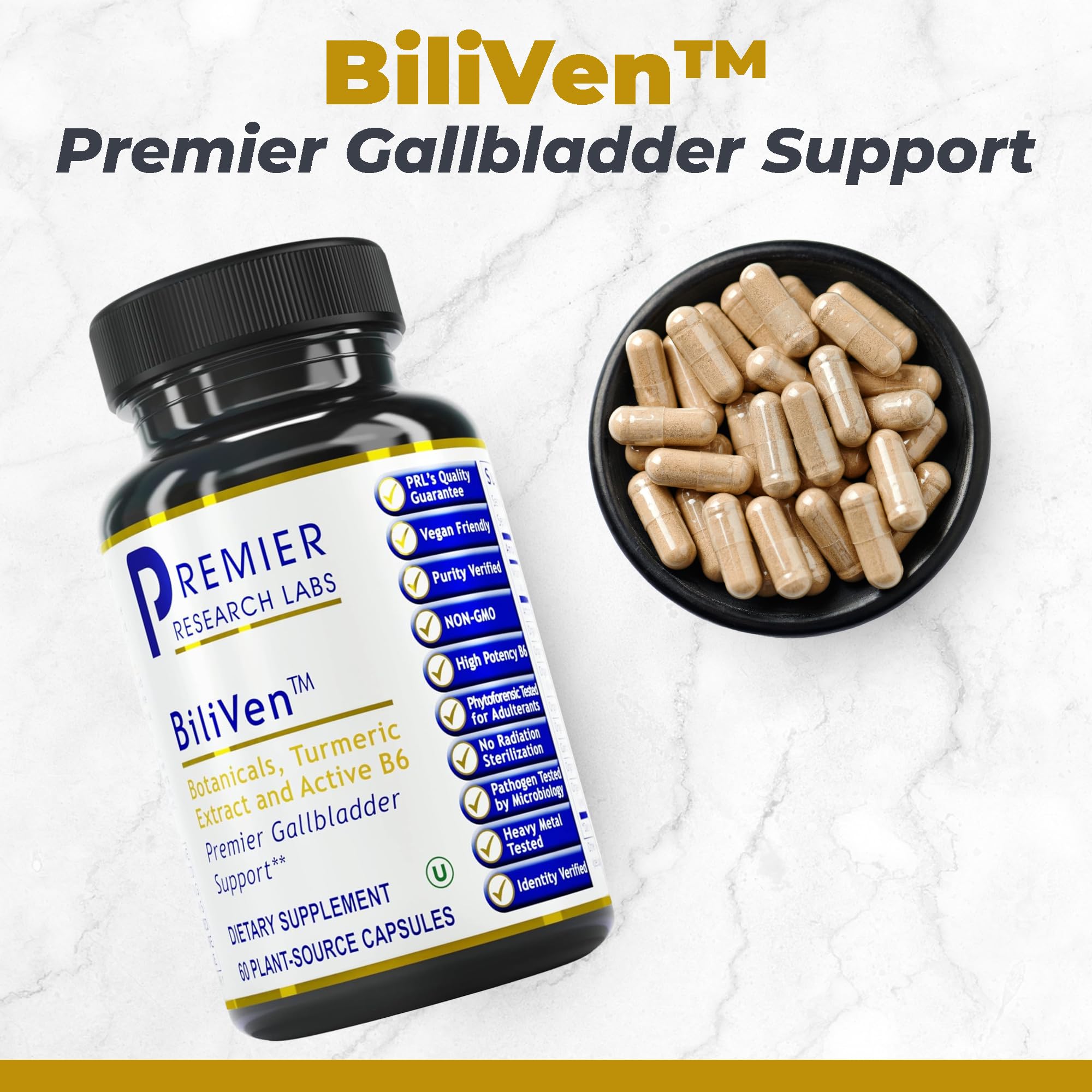 Premier Research Labs BiliVen -Gallbladder & Liver Cleanse Supplement, Gallbladder Support Pills with Artichoke Extract, Milk Thistle, Vitamin B6, Beet Root, Turmeric, Curcumin- 60 Vegetarian Capsules Premier Research Labs Au supplements
