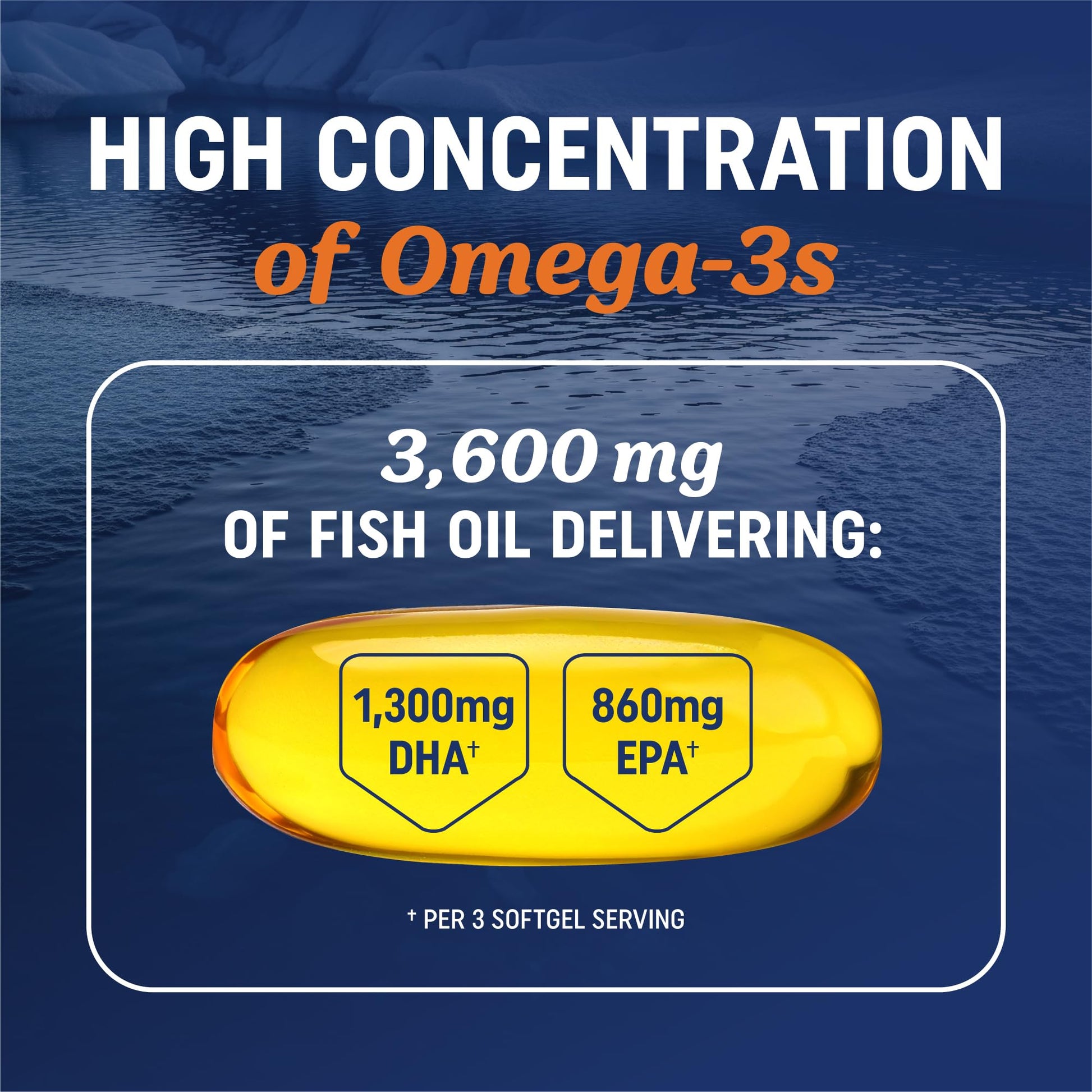 Triple Strength DHA Omega 3 Fish Oil 3600 mg | Over 2100mg Omega-3 Fatty Acids with 860mg of DHA | 1300mg EPA | Best Essential Fatty Acids | Premium Wild Caught & Burpless Fish Oil | 120 ct. MAV NUTRITION Au supplements