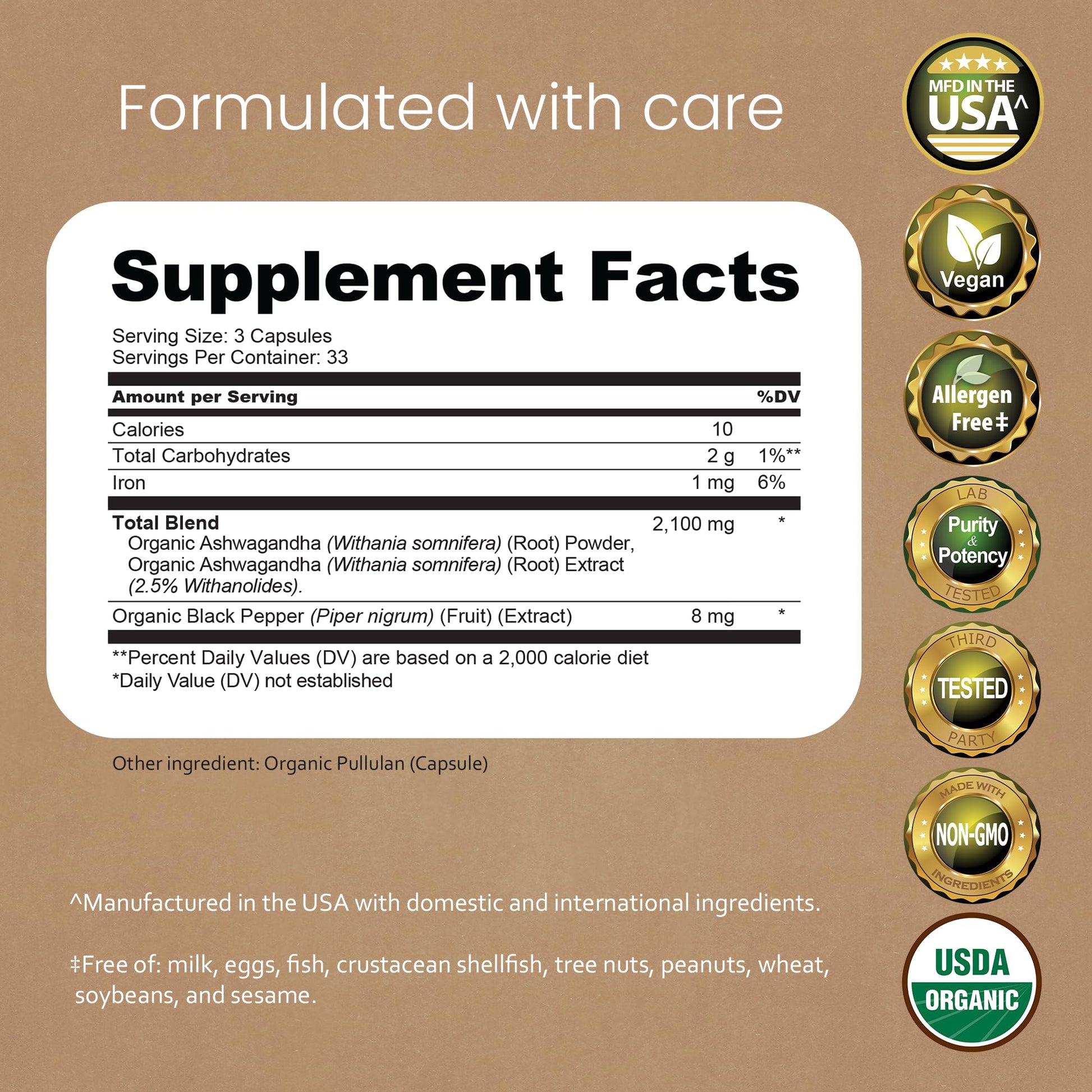 NaturaLife Labs Organic Ashwagandha 2100 mg per Serving – Herbal Supplement Root Powder & Extract – 100 Capsules – Vegan, Non-GMO, Gluten-Free NaturaLife Labs Au supplements