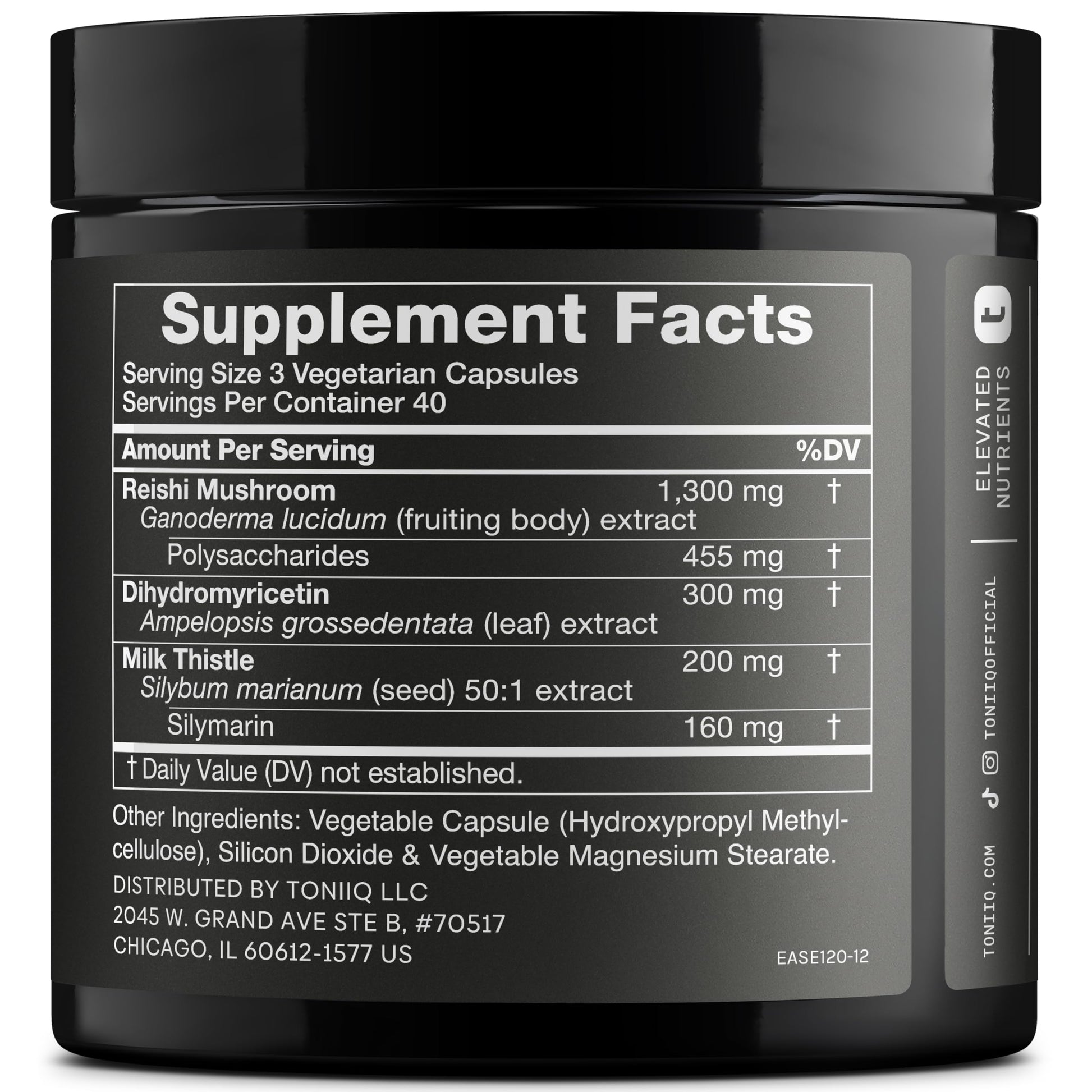 Toniiq Ease with DHM - Full Liver Support for a Night Out - 120 Capsules - 50x Super Concentrated Extract Toniiq Au supplements
