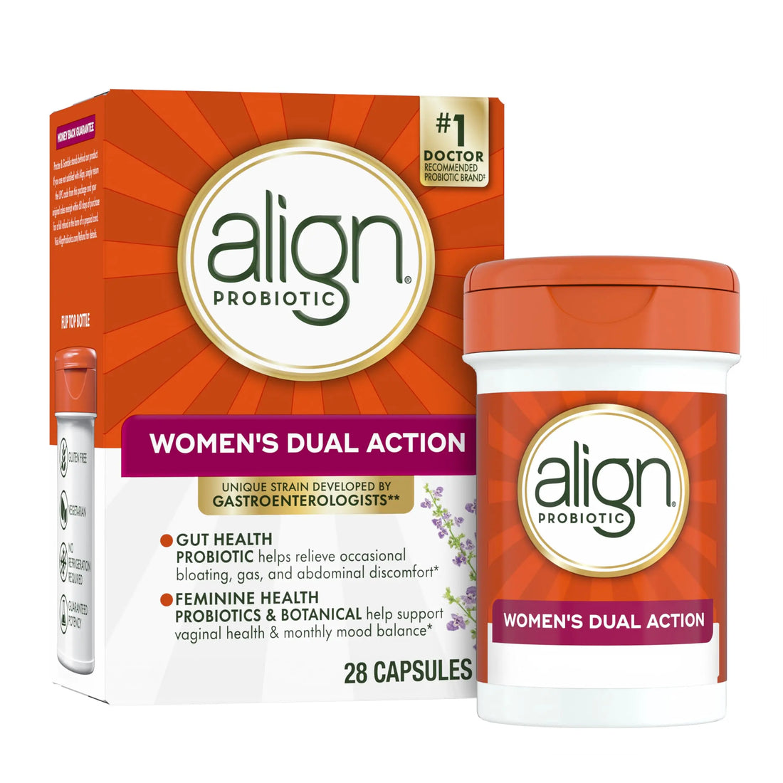 Align Probiotic, Womens Dual Action, Vaginal Probiotics for Women, Womens Probiotic for Vaginal Health Support, with Probiotics for Digestive Health, 28 Probiotic Capsules Align uk supplements
