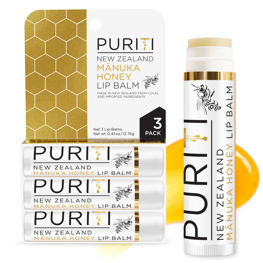 PURITI Manuka Honey Lip Balm – 3pack Soothing & Moisturizing, Enriched with Almond PURITIUS supplements