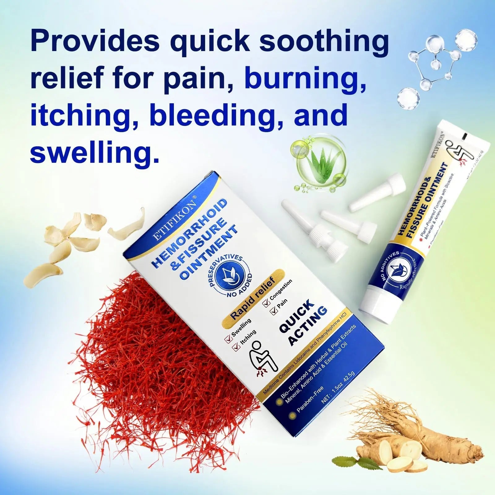 ETIFIKON Hemorrhoid & Fissure Ointment with 4% Lidocaine & Phenylephrine HCI – 42.5g Comforting Care Cream for Internal & External Areas – Helps Soothe Irritation & Support Daily Comfort (1 Pack) ETIFIKON Au supplements