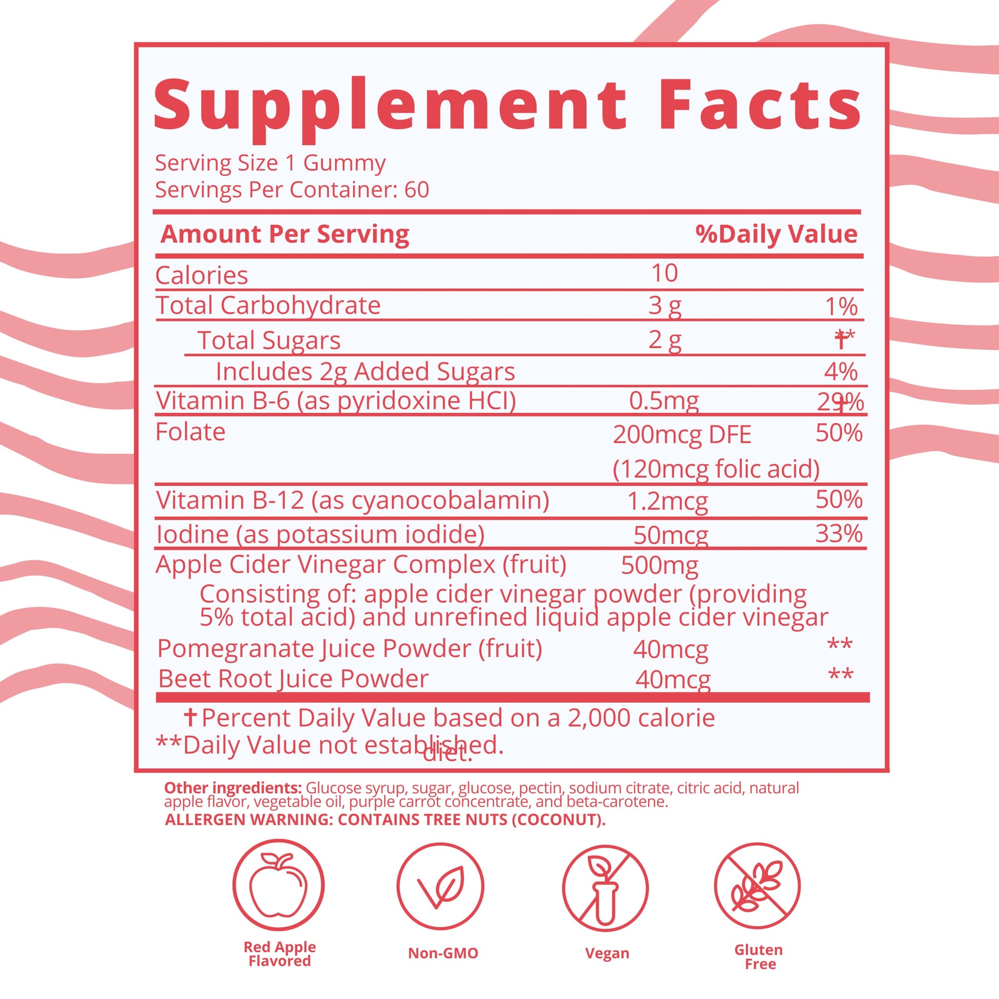 Baby Blues Apple Cider Vinegar Gummies - Vegan, Non-GMO & Gluten-Free, Postpartum Dietary Supplement Baby Blues Au supplements