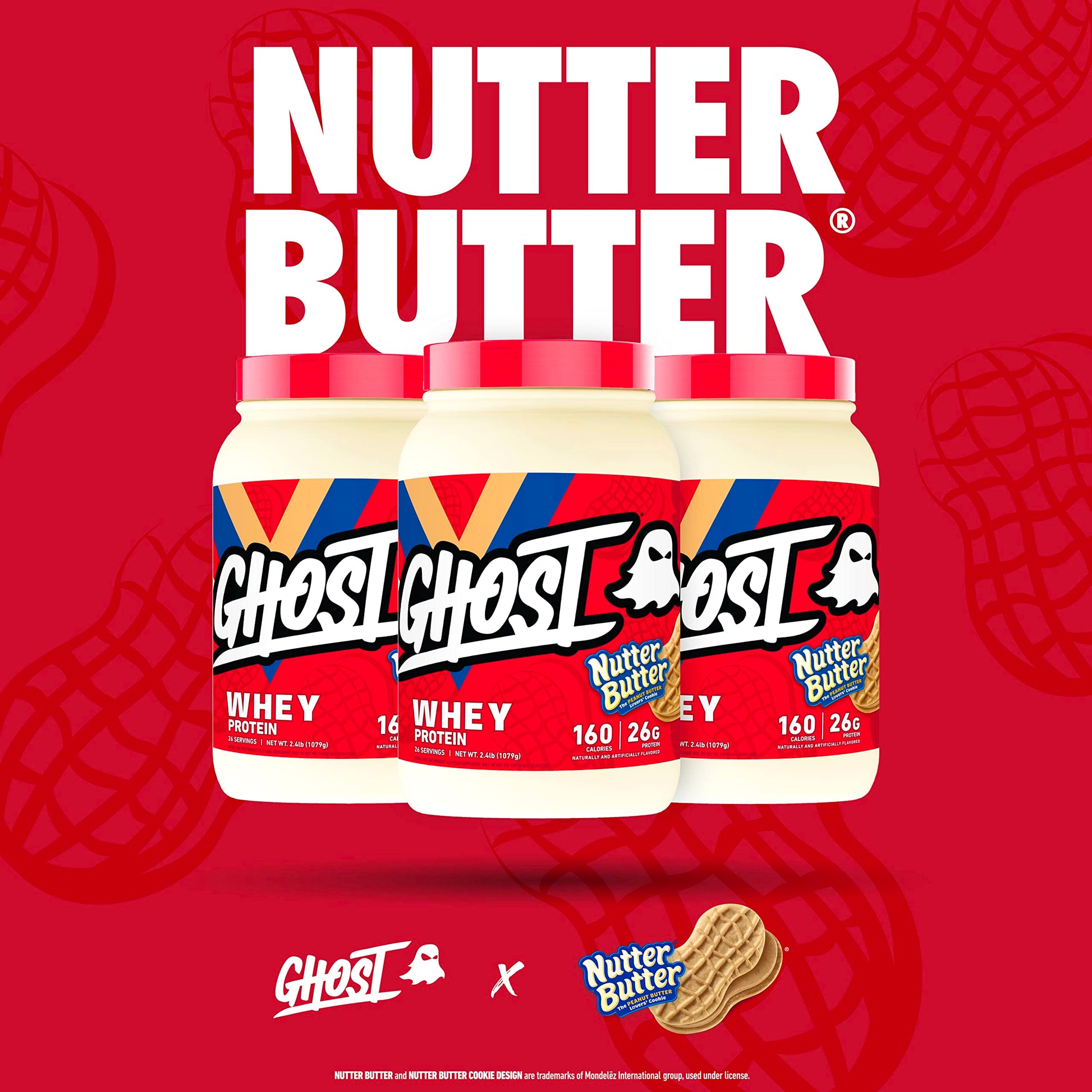 GHOST Whey Protein Powder, Nutter Butter - 2LB Tub, 26G of Protein - Peanut Butter GHOST Au supplements