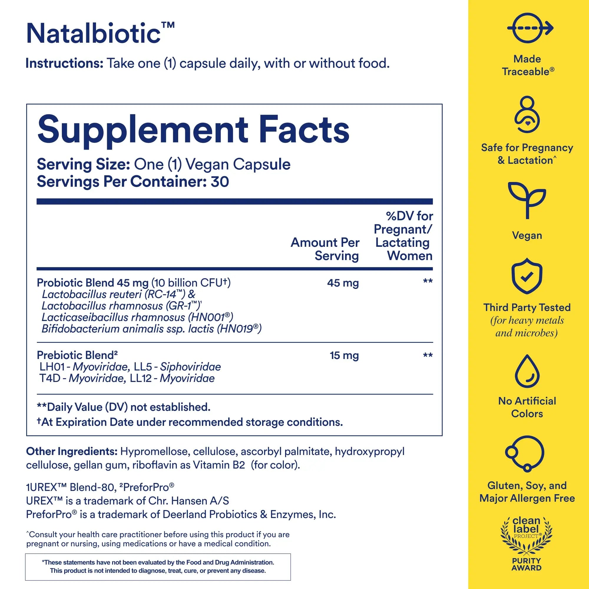 Ritual Natalbiotic™ Microbiome Support†* Biotics for Mom & Baby. Formulated to Support Digestive Health, Vaginal Health, and Baby’s Immune Health.* Designed with OB/GYNs‡. Non-GMO, Vegan, 30 Days Ritual Au supplements