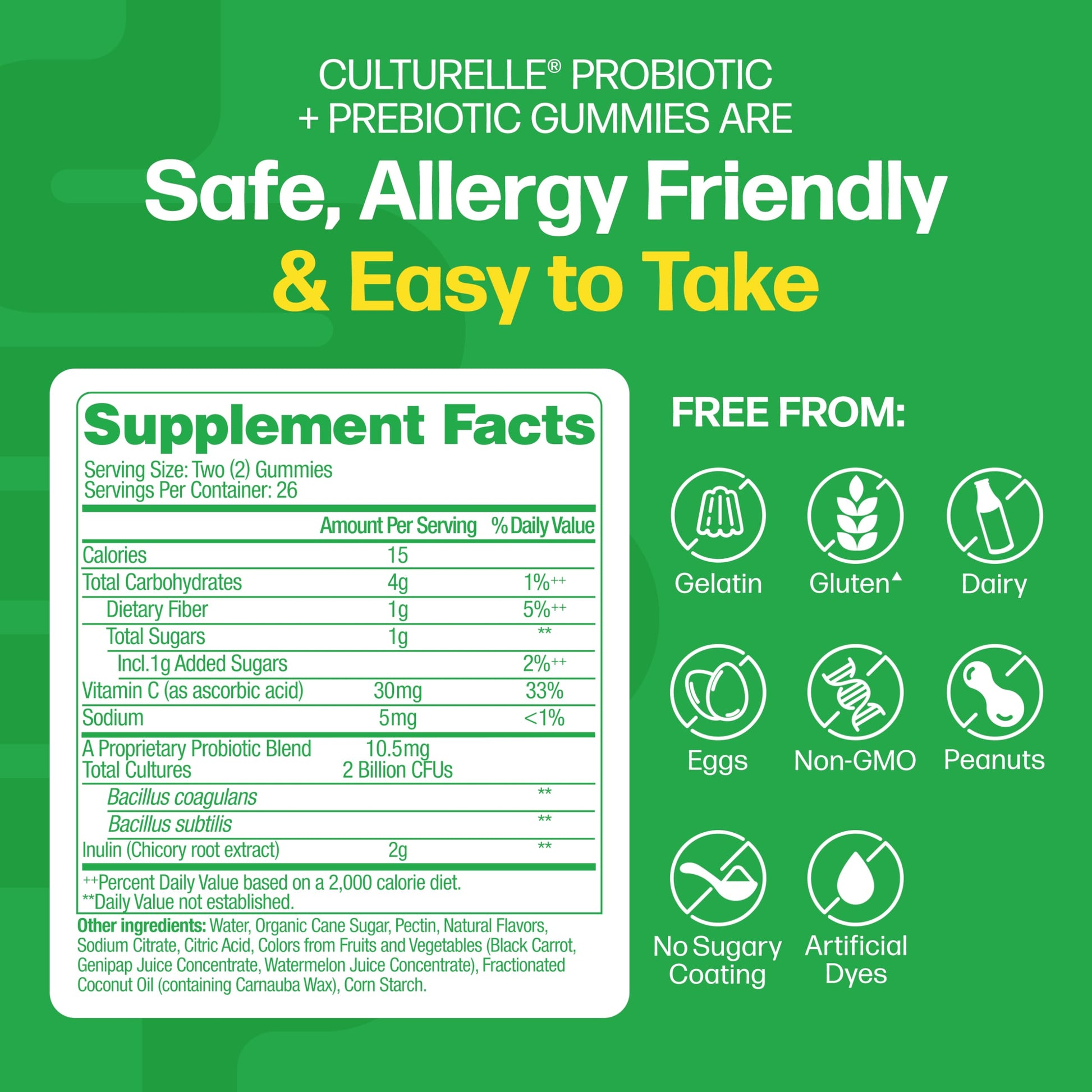 Culturelle Daily Probiotic Gummies for Women & Men, Berry Flavor, 52 Count, Naturally-Sourced Daily Probiotic + Prebiotic for Digestive Health, Non-GMO & Vegan Culturelle Au supplements