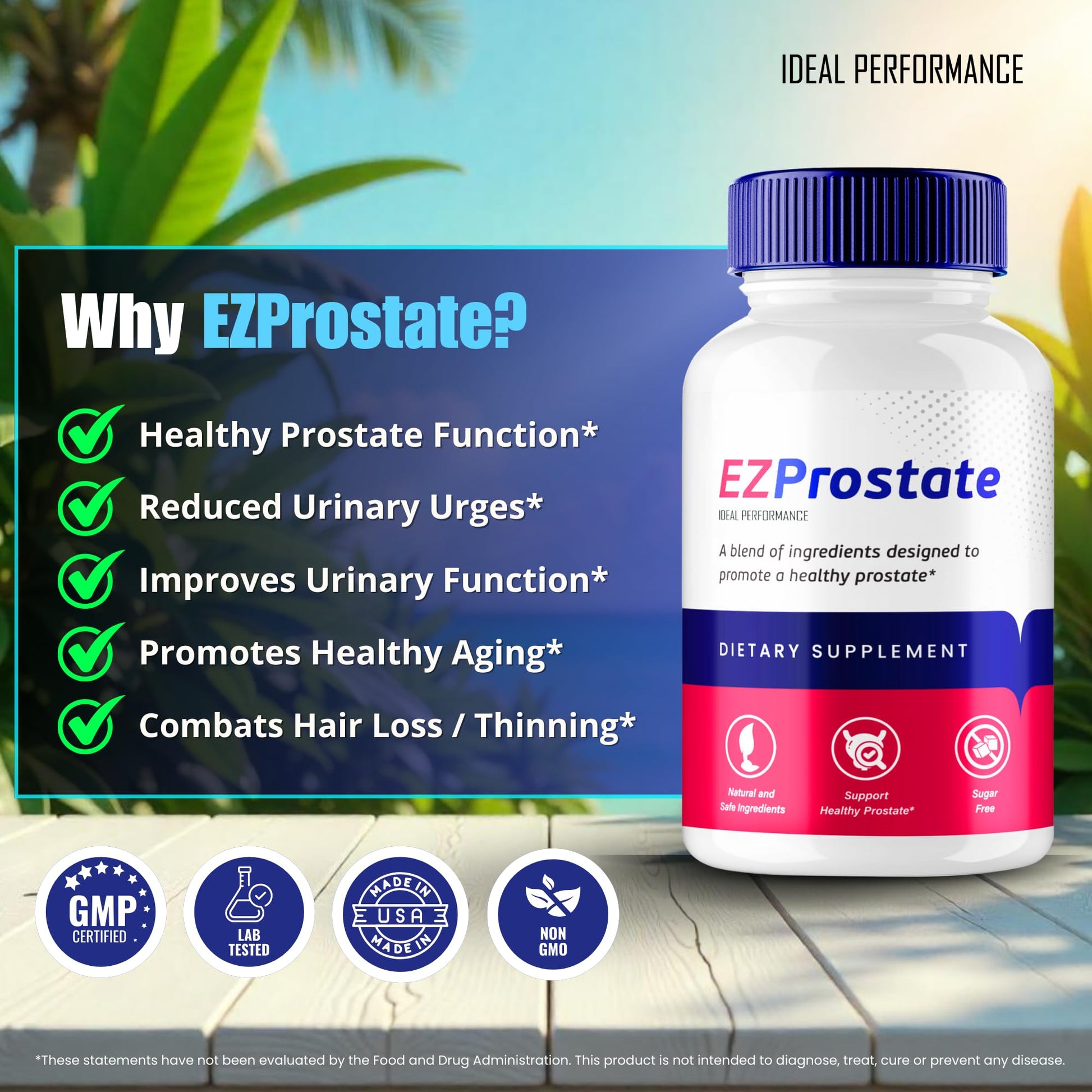EZ Prostate Capsules, EZ Prostate Pills - Official EZ Prostate Supplement Pills - Maximum Strength Advanced All Natural Formula, EZProstate Health Men Pastillas Reviews (2 Pack) IDEAL PERFORMANCE Au supplements