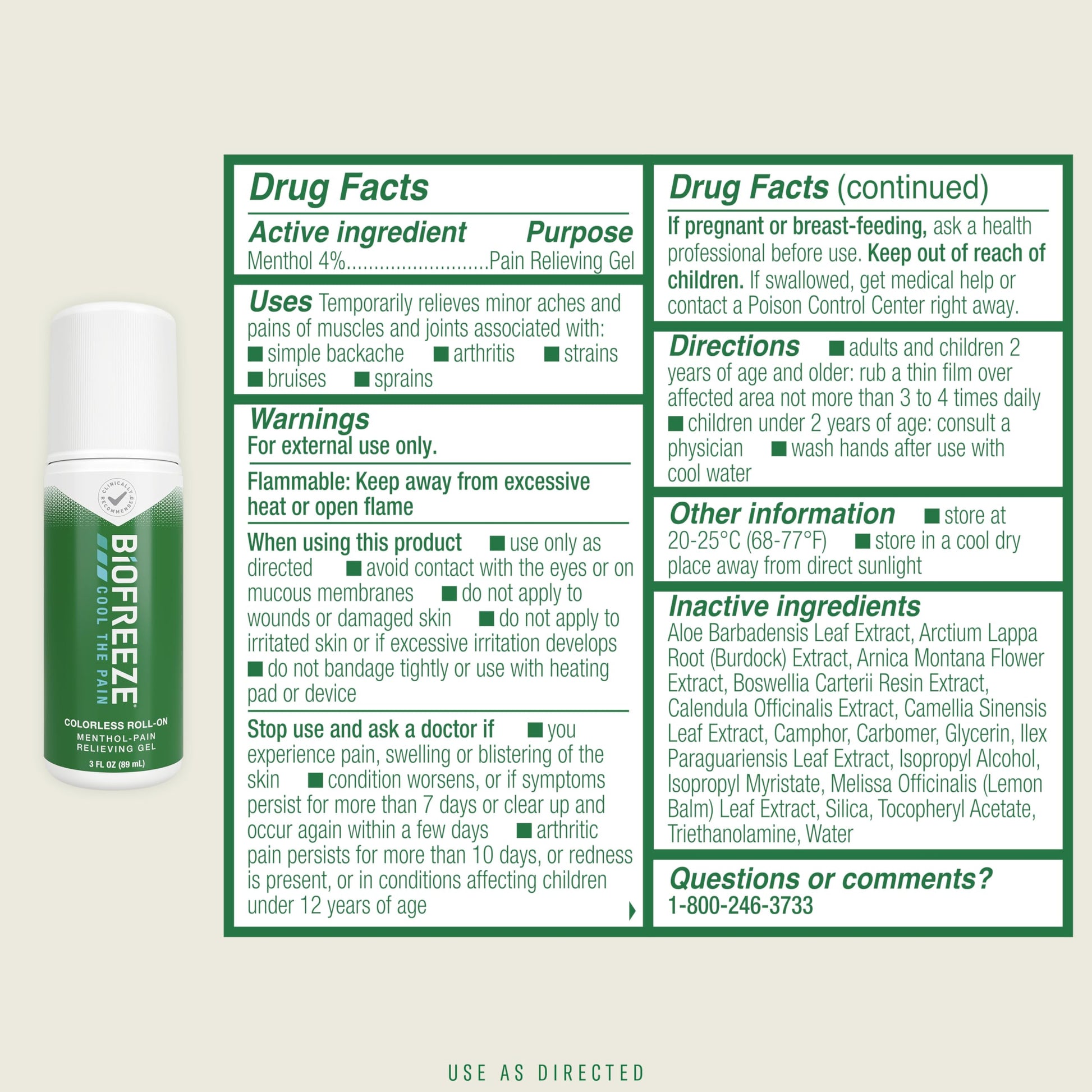 Biofreeze Roll-On Pain-Relieving Gel 3 FL OZ, Colorless (Pack Of 12) Topical Pain Reliever For Muscles And Joints From Arthritis, Backache, Strains, Bruises, & Sprains Biofreeze Au supplements