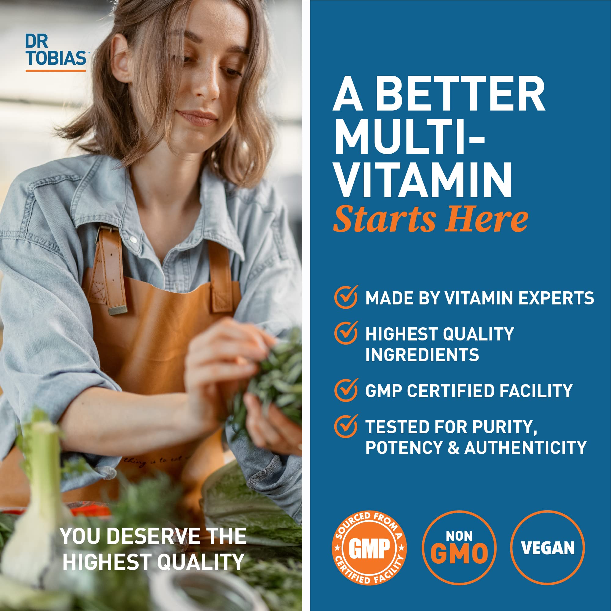 Dr. Tobias Adult Multivitamin for Women & Men, Immune Supporting Vitamins from 42 Fruits, Vegetables, Plus Probiotics, Vegan Multivitamins Dr. Tobias Au supplements