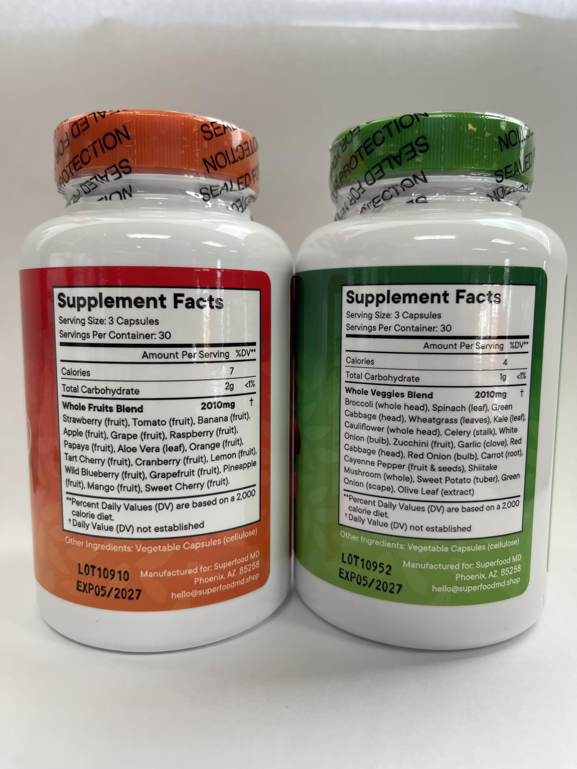 Superfood MD Fruits & Veggies Supplement - Whole Food Natural Superfoods - with Beta Carotene - Soy Free- 90 Count (Pack of 2) Superfood MD Au supplements