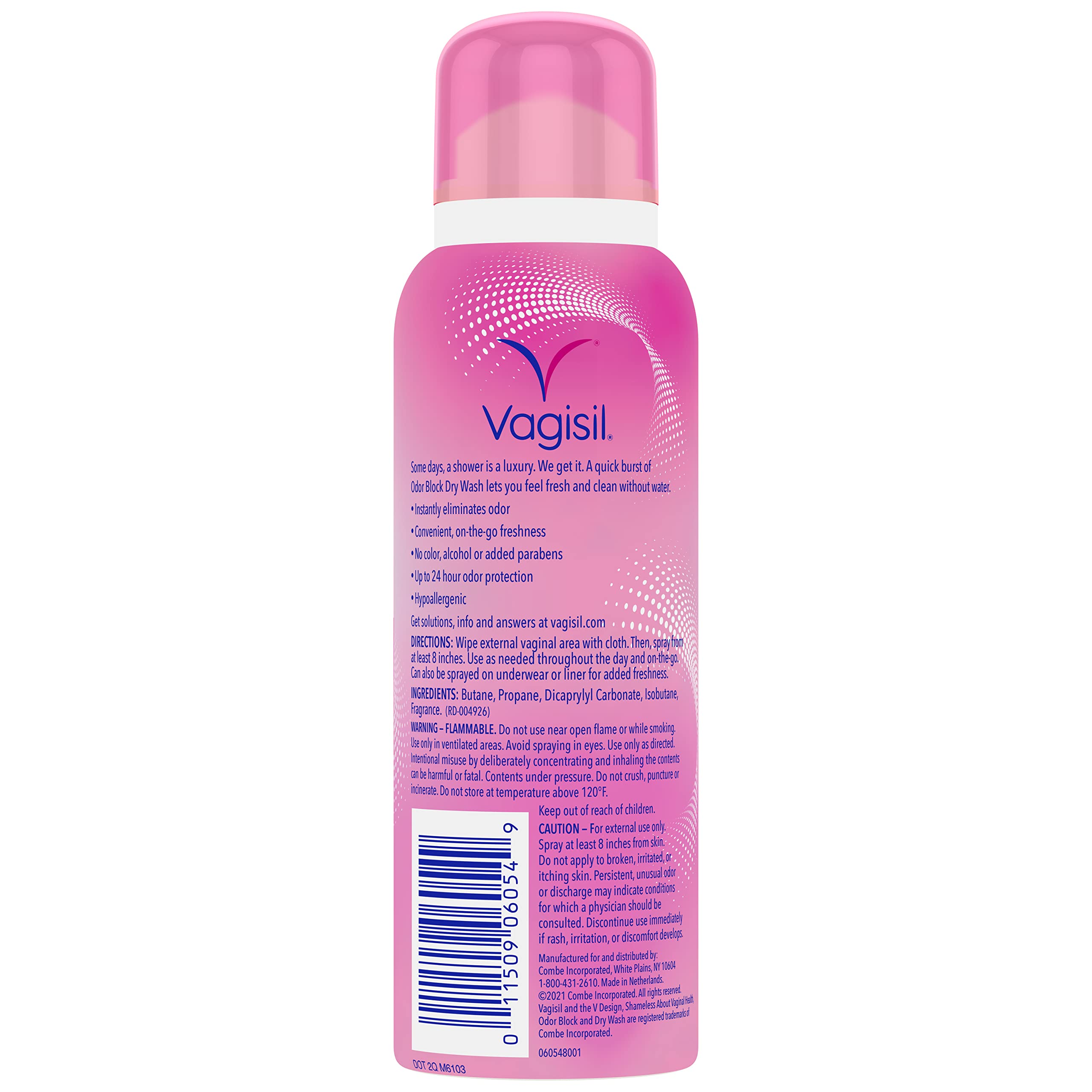 Vagisil Odor Block Dry Wash Spray for Feminine Hygiene, Gynecologist Tested, Hypoallergenic, 2.6 Ounces Vagisil Au supplements